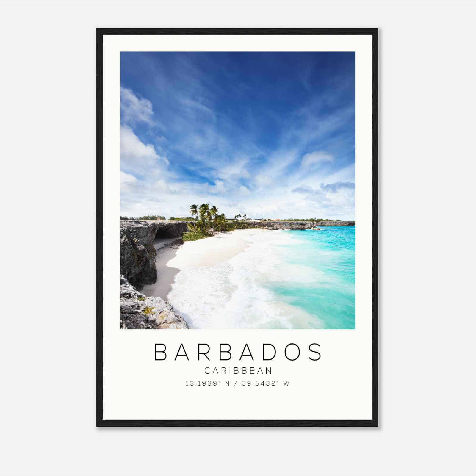 Barbados Caribbean Travel Photo Poster, Barbados Travel Print, Minimalist Travel Poster Print