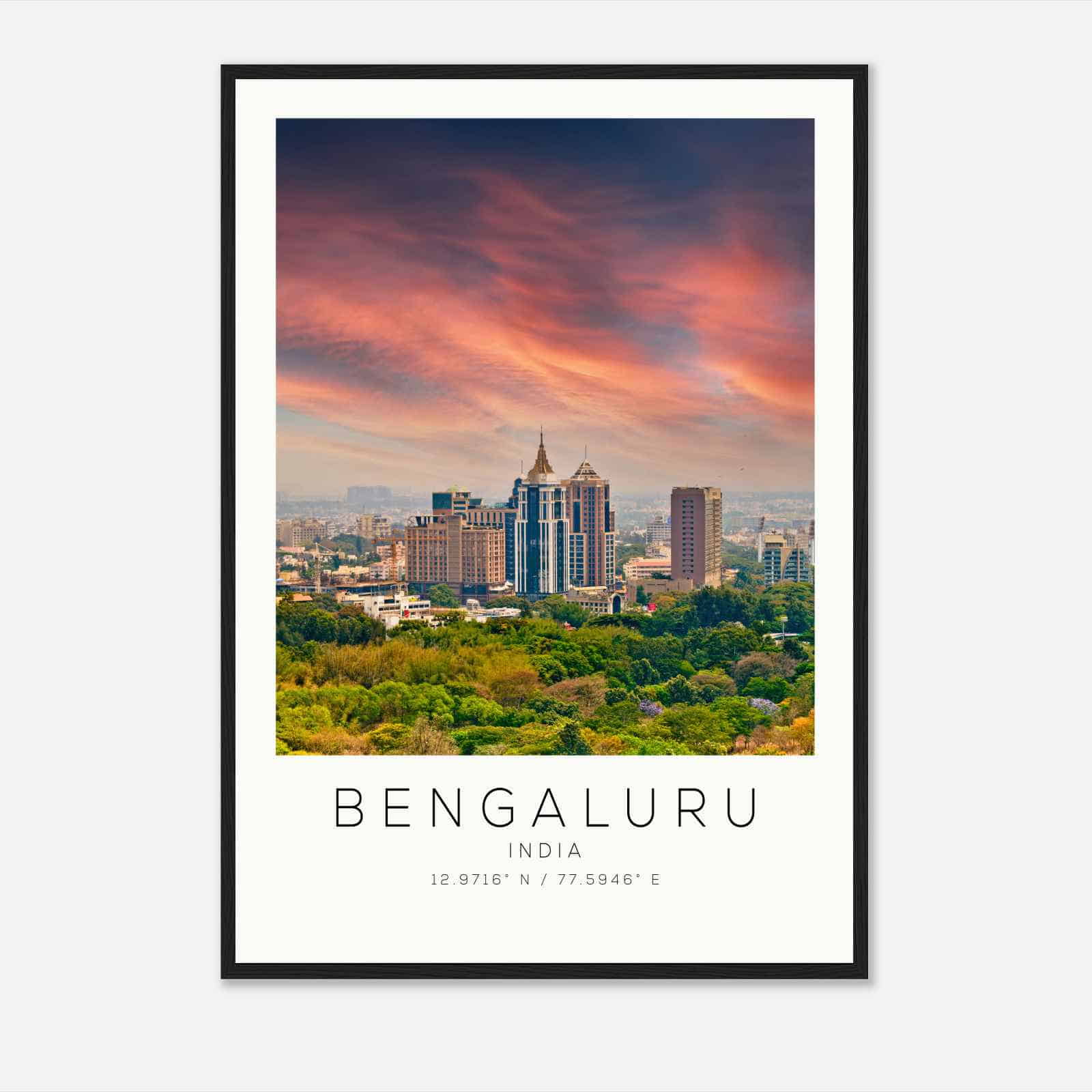 Bengaluru India Travel Photo Poster, Bengaluru Travel Print, Minimalist Travel Poster Print
