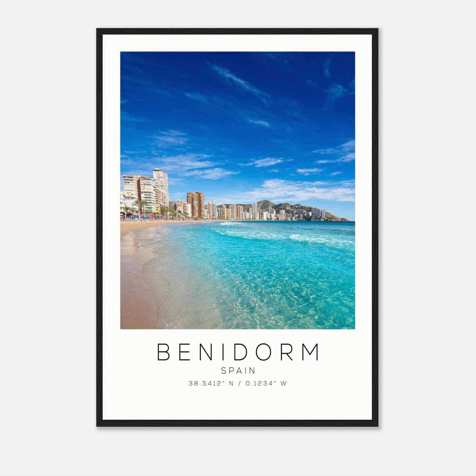 Benidorm Spain Travel Photo Poster, Benidorm Travel Print, Minimalist Travel Poster Print