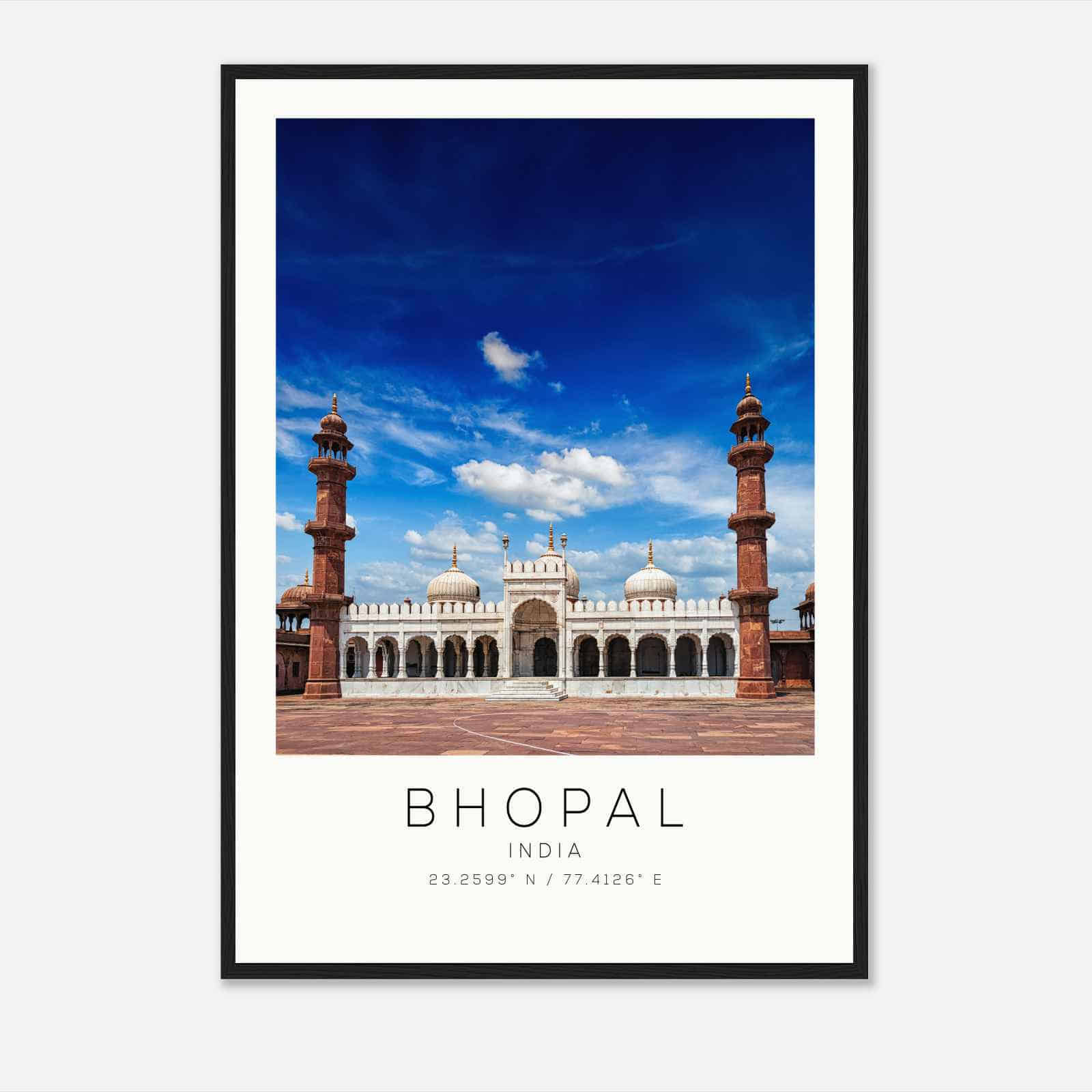 Bhopal India Travel Photo Poster, Bhopal Travel Print, Minimalist Travel Poster Print