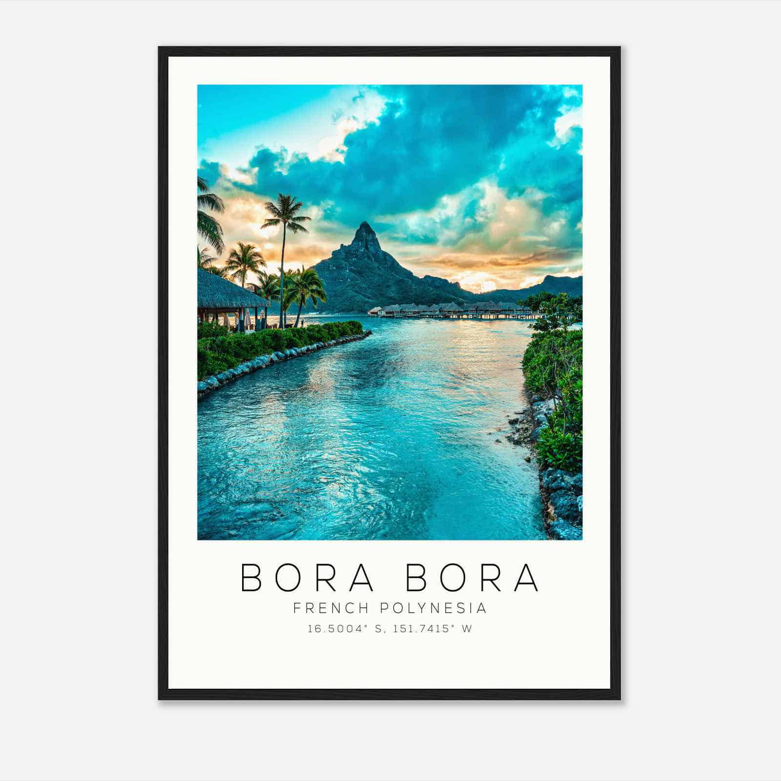 Bora Bora French Polynesia Travel Photo Poster, Bora Bora Travel Print, Minimalist Travel Poster Print