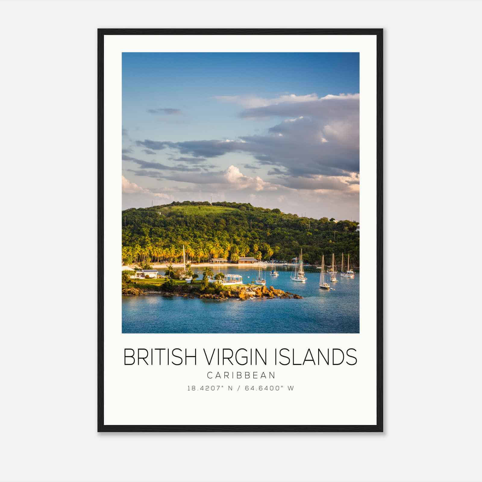 British Virgin Islands Caribbean Travel Photo Poster, British Virgin Islands Travel Print, Minimalist Travel Poster Print
