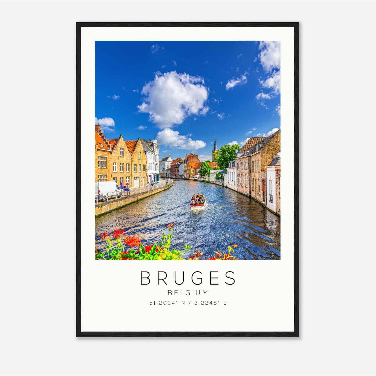 Bruges Belgium Travel Photo Poster, Bruges Travel Print, Minimalist Travel Poster Print DS2