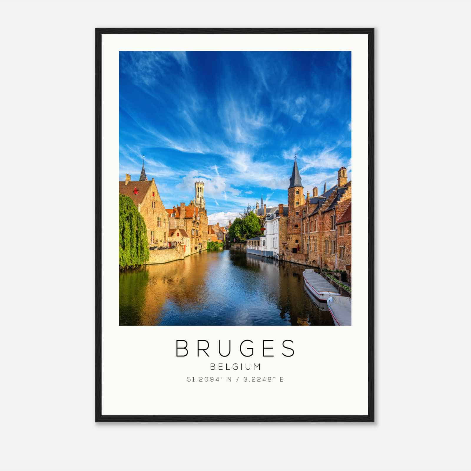 Bruges Belgium Travel Photo Poster, Bruges Travel Print, Minimalist Travel Poster Print
