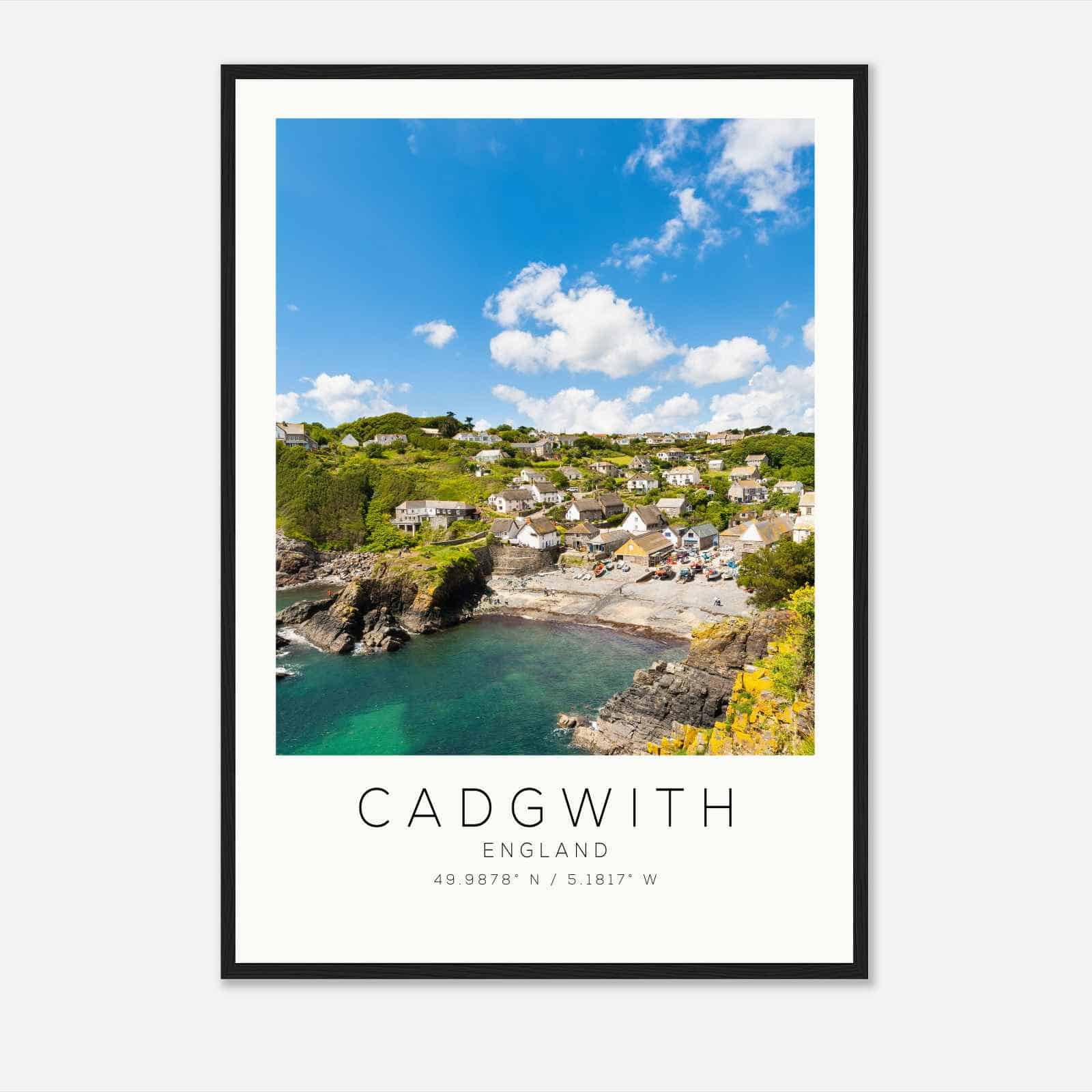 Cadgwith England Travel Photo Poster, Cadgwith Travel Print, Minimalist Travel Poster Print
