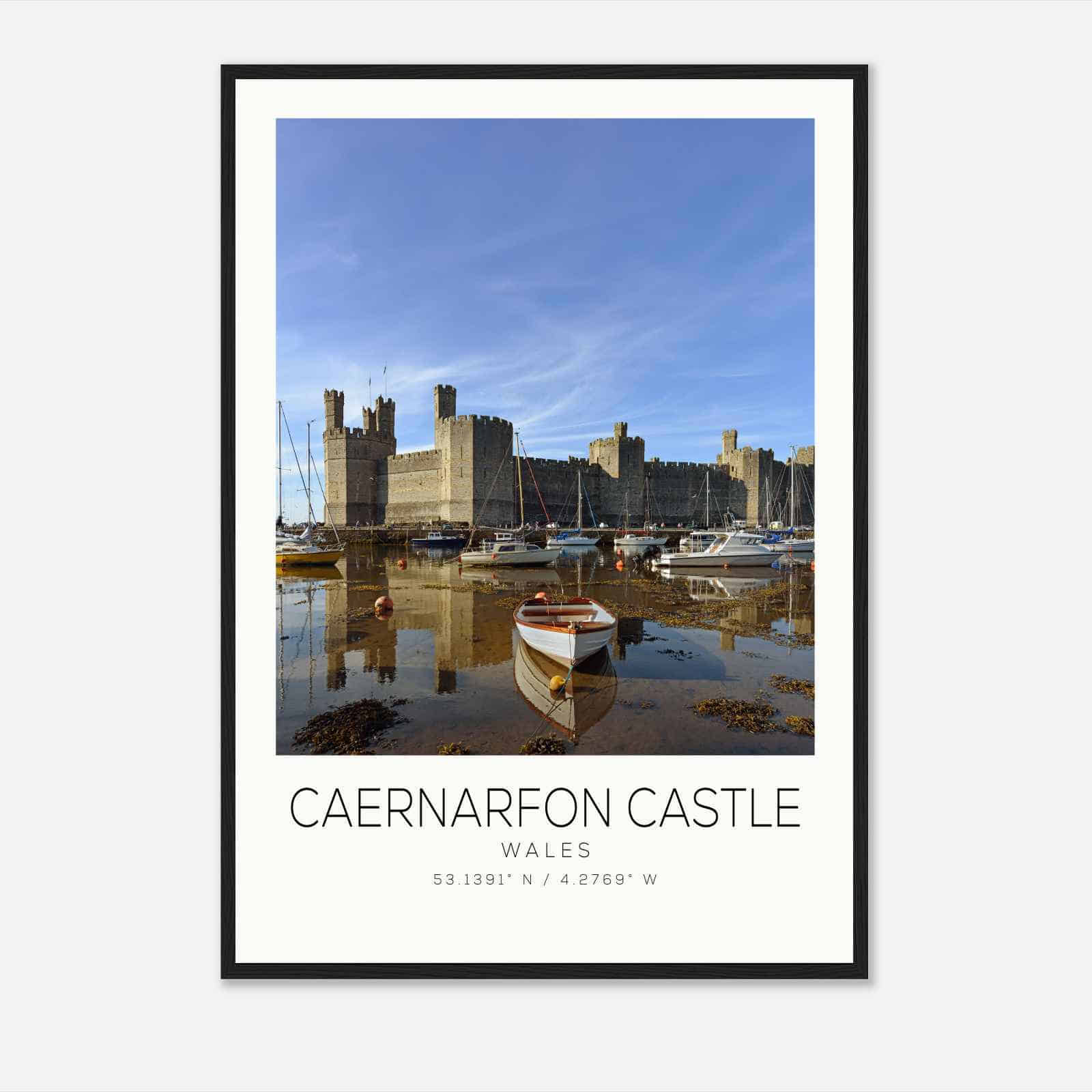 Caernarfon Castle Wales Travel Photo Poster, Caernarfon Castle Travel Print, Minimalist Travel Poster Print
