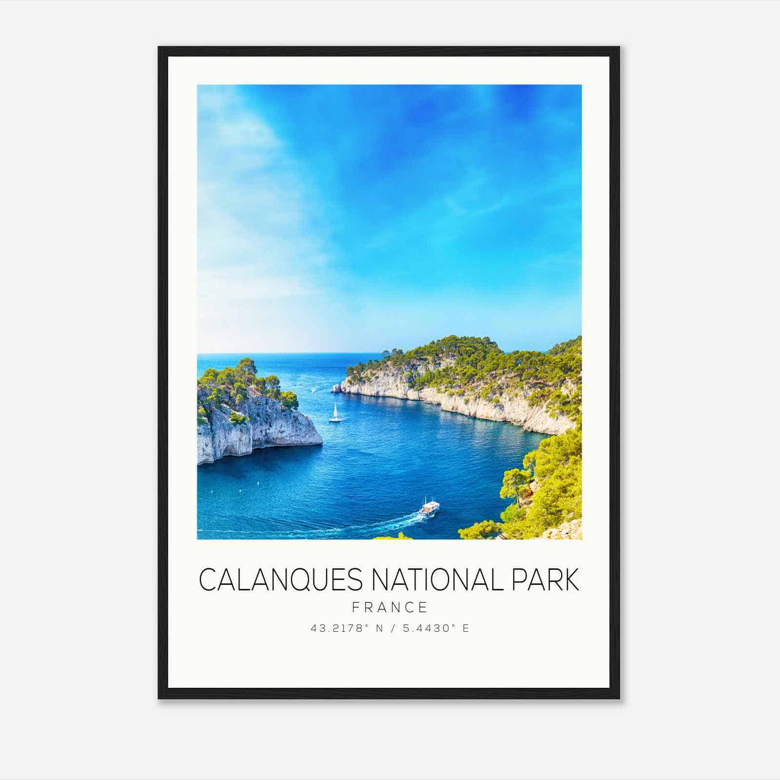 Calanques National Park France Travel Photo Poster, Calanques National Park Travel Print, Minimalist Travel Poster Print