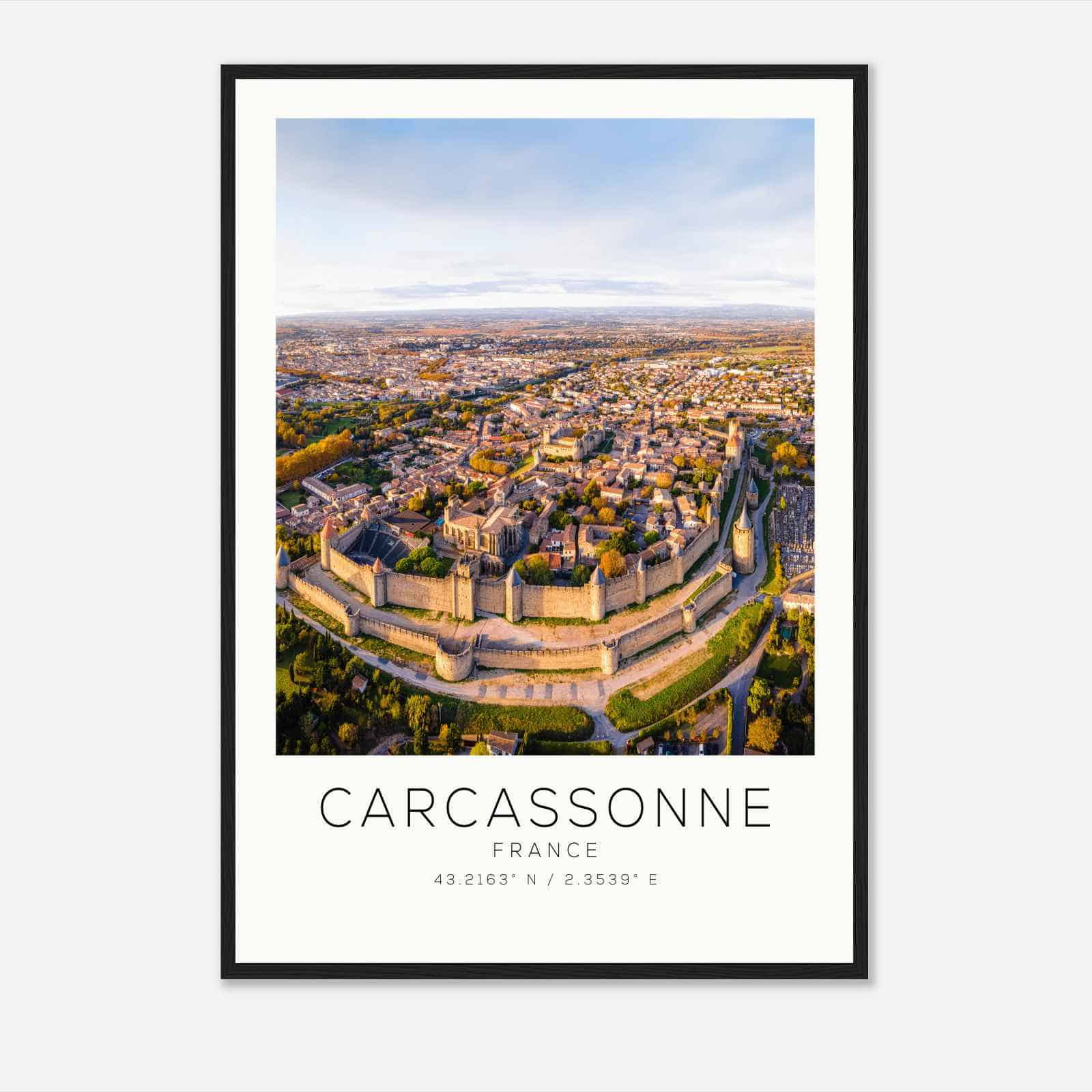 Carcassonne France Travel Photo Poster, Carcassonne Travel Print, Minimalist Travel Poster Print