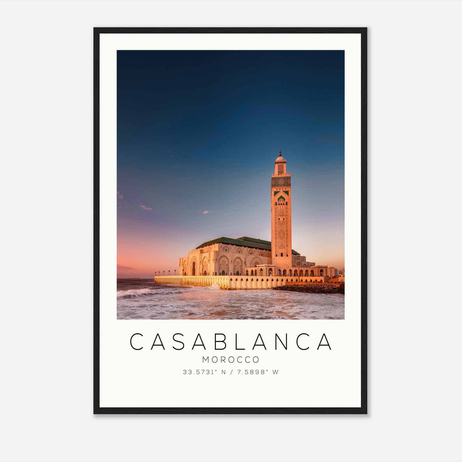 Casablanca Morocco Travel Photo Poster, Casablanca Travel Print, Minimalist Travel Poster Print