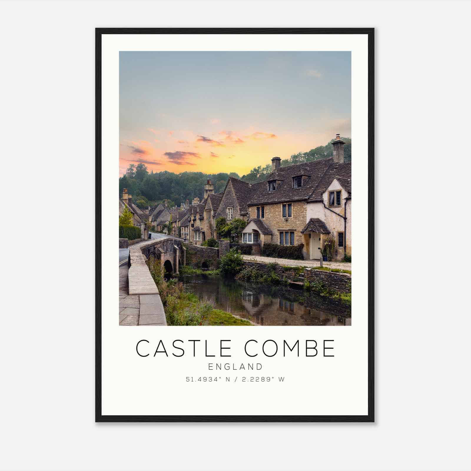 Castle Combe England Travel Photo Poster, Castle Combe Travel Print, Minimalist Travel Poster Print