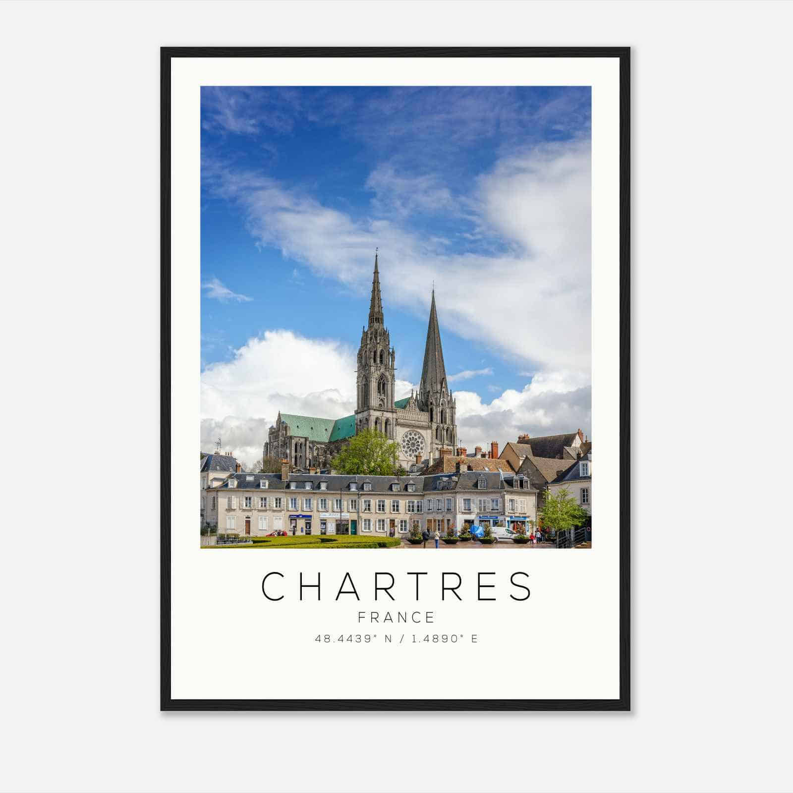 Chartres France Travel Photo Poster, Chartres Travel Print, Minimalist Travel Poster Print