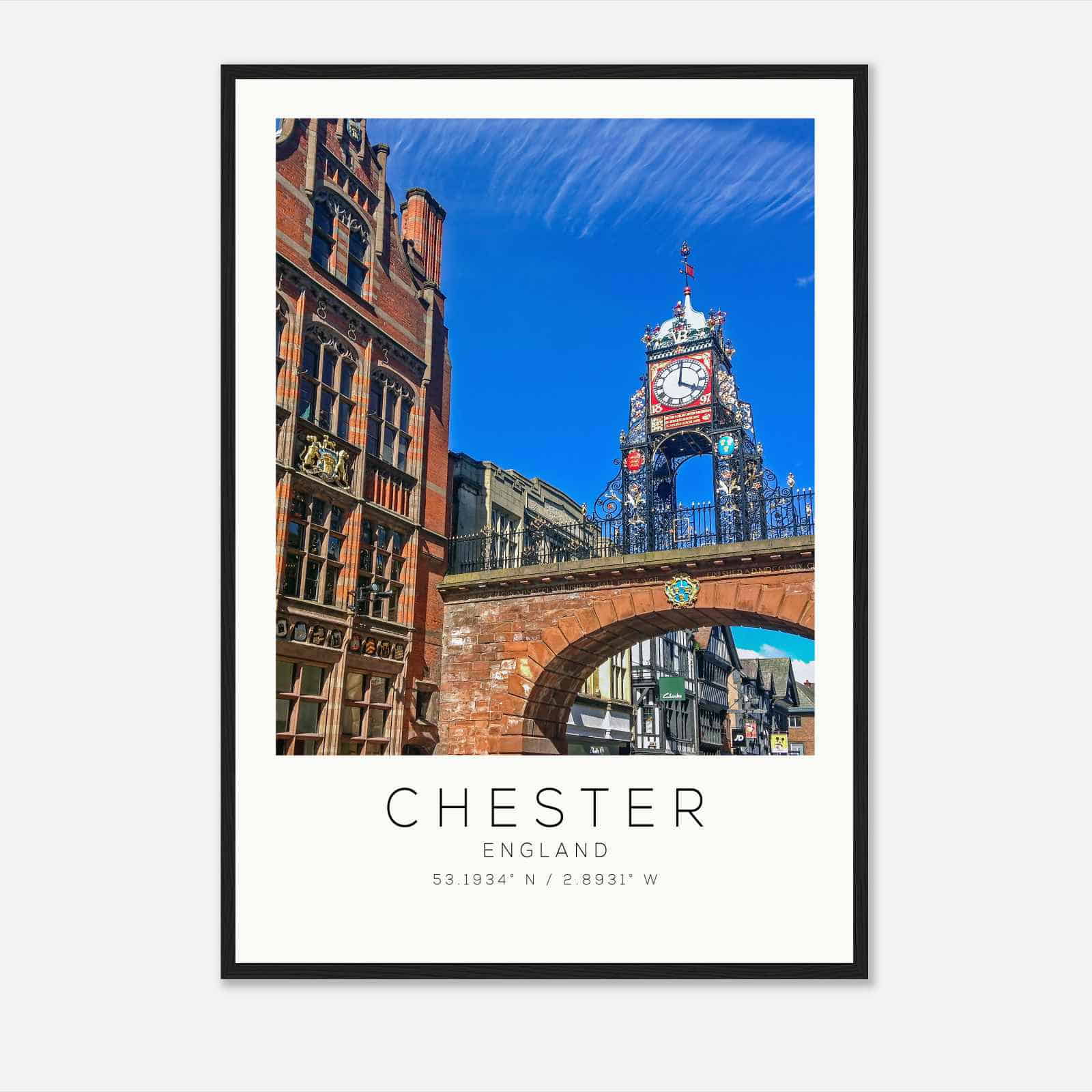 Chester England Travel Photo Poster, Chester Travel Print, Minimalist Travel Poster Print