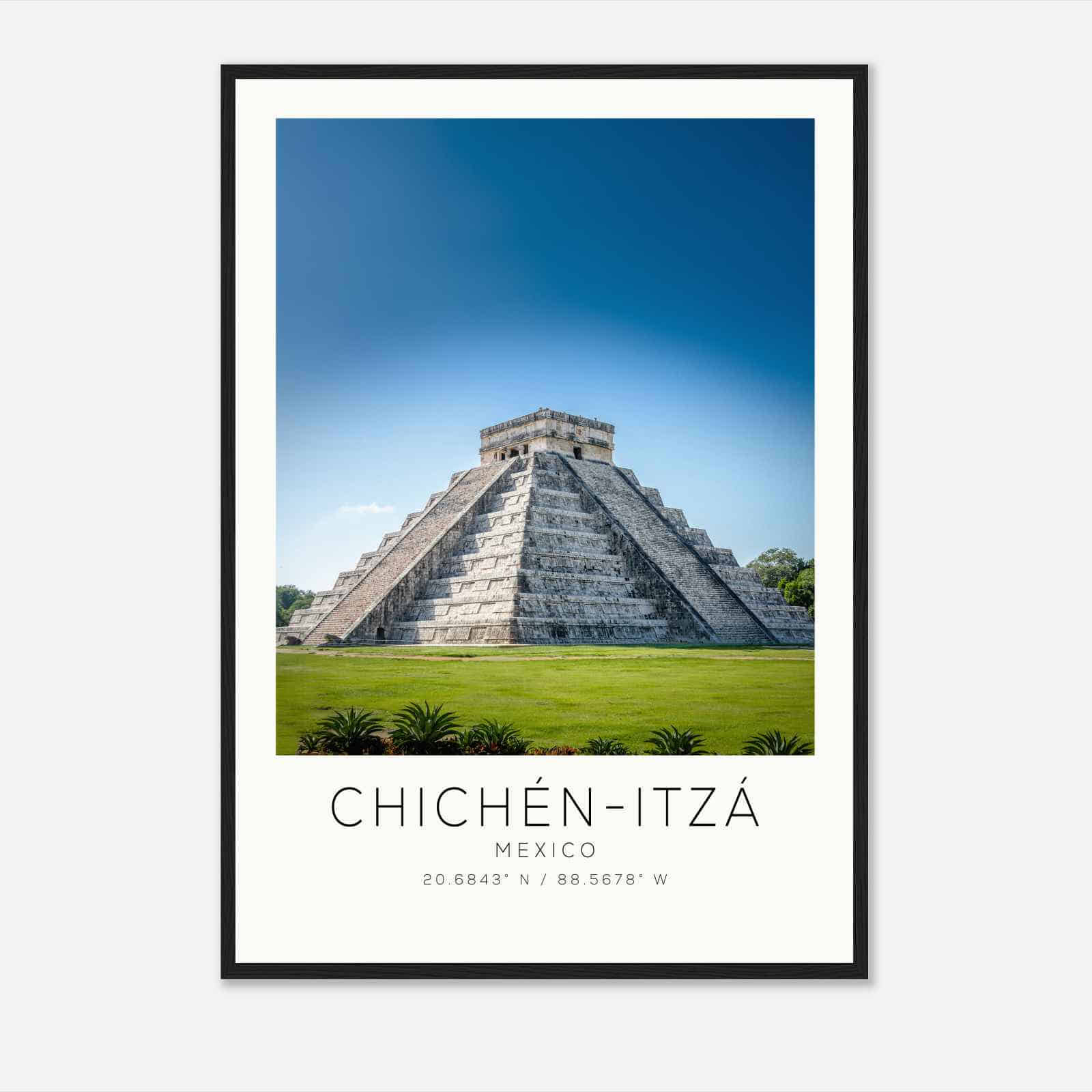 Chichen-Itza Mexico Travel Photo Poster, Chichen-Itza Travel Print, Minimalist Travel Poster Print