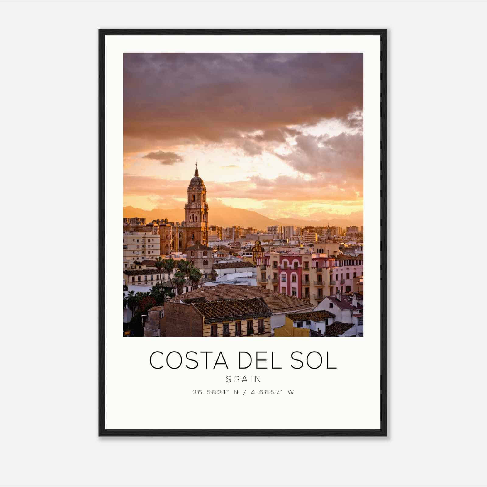 Costa del Sol Spain Travel Photo Poster, Costa del Sol Travel Print, Minimalist Travel Poster Print