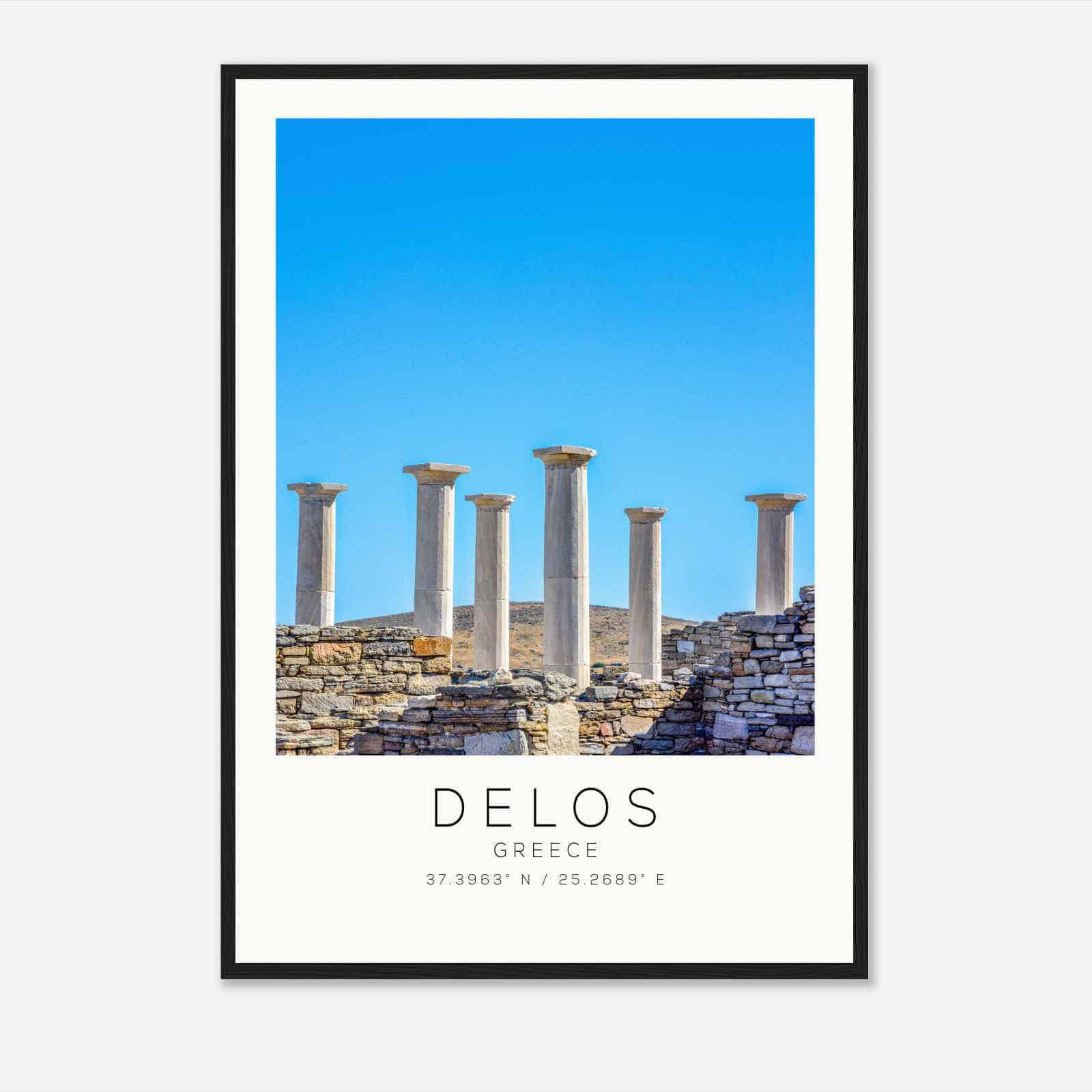 Delos Greece Travel Photo Poster, Delos Travel Print, Minimalist Travel Poster Print