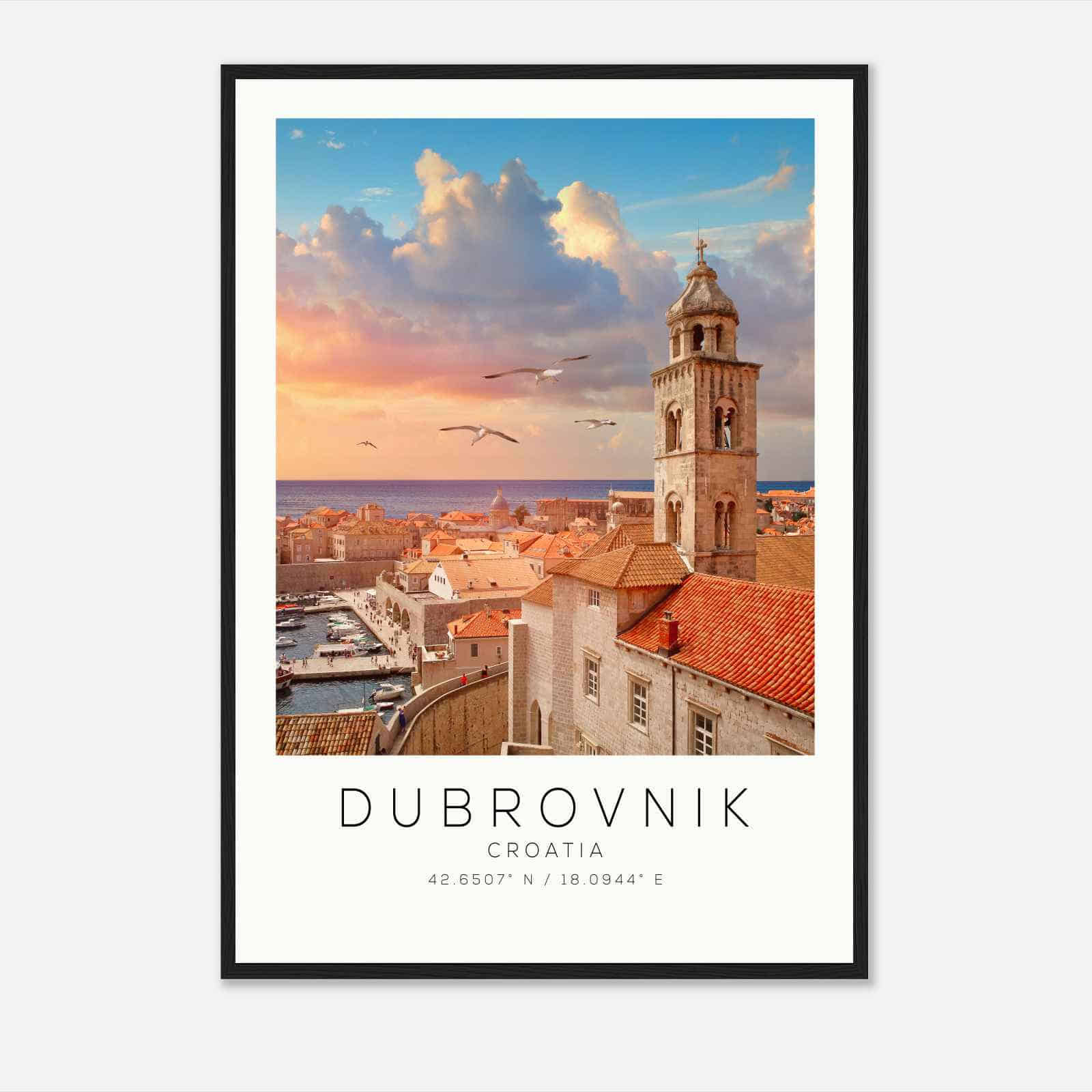 Dubrovnik Croatia Travel Photo Poster, Dubrovnik Travel Print, Minimalist Travel Poster Print