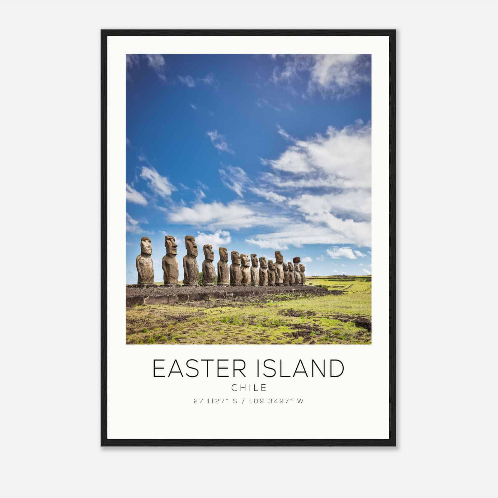 Easter Island Chile Travel Photo Poster, Easter Island Travel Print, Minimalist Travel Poster Print