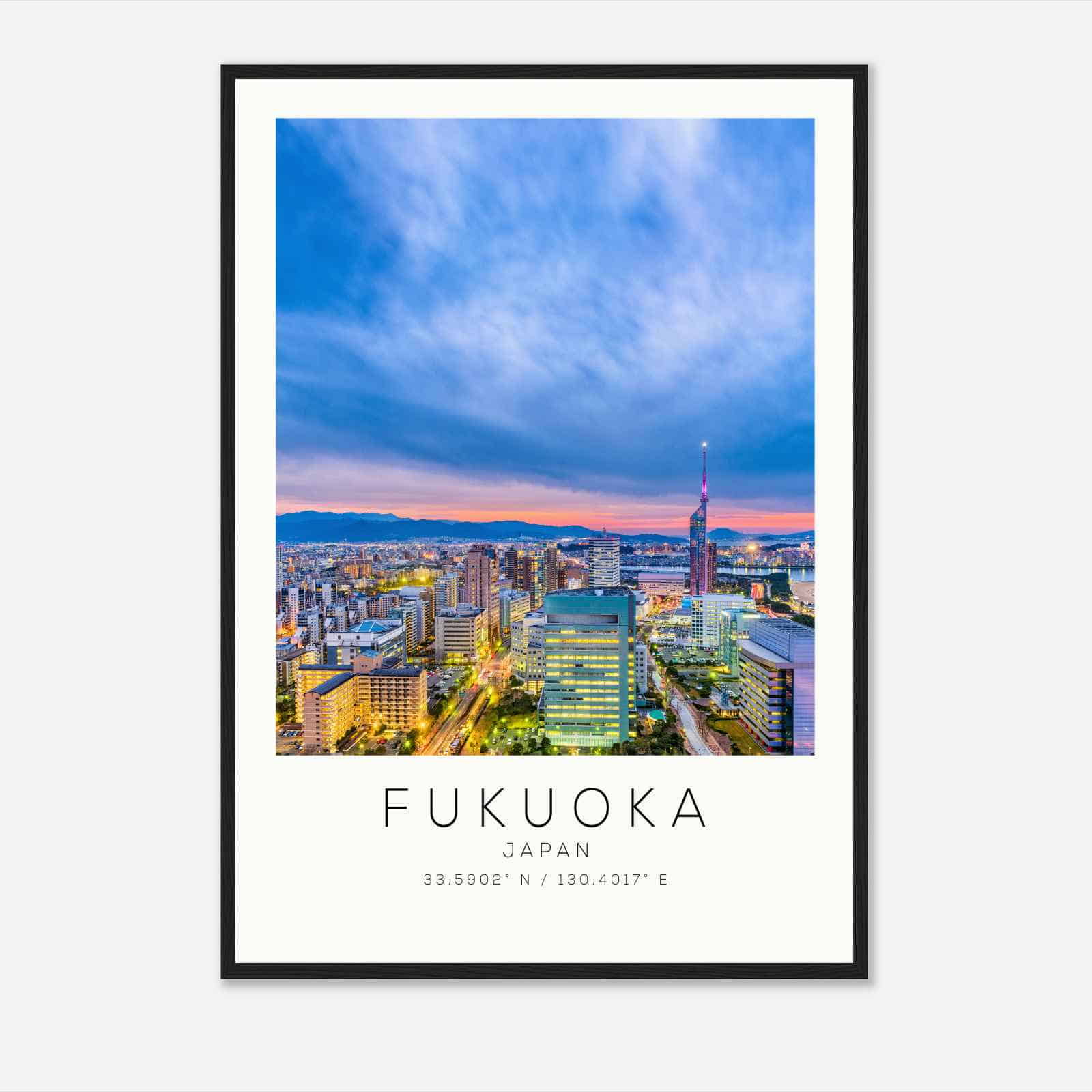 Fukuoka Japan Travel Photo Poster, Fukuoka Travel Print, Minimalist Travel Poster Print