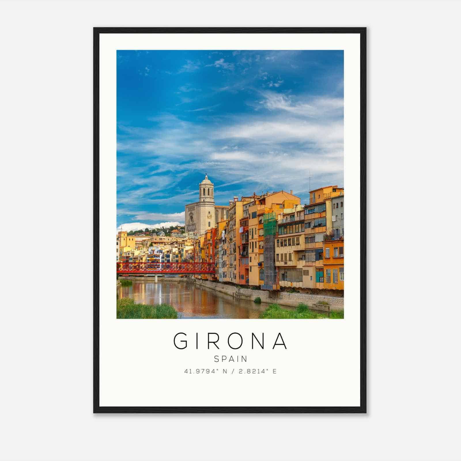 Girona Spain Travel Photo Poster, Girona Travel Print, Minimalist Travel Poster Print