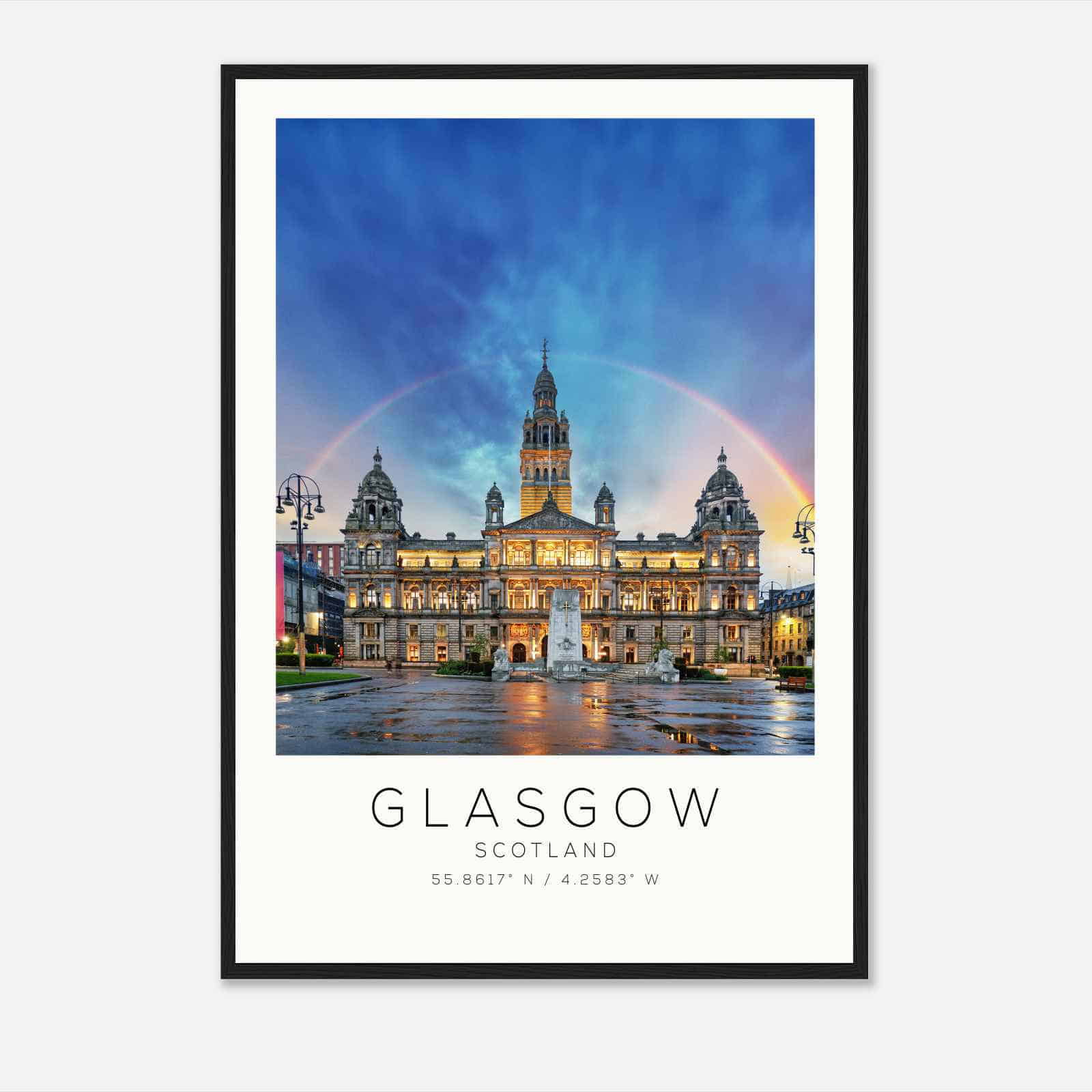 Glasgow Scotland Travel Photo Poster, Glasgow Travel Print, Minimalist Travel Poster Print