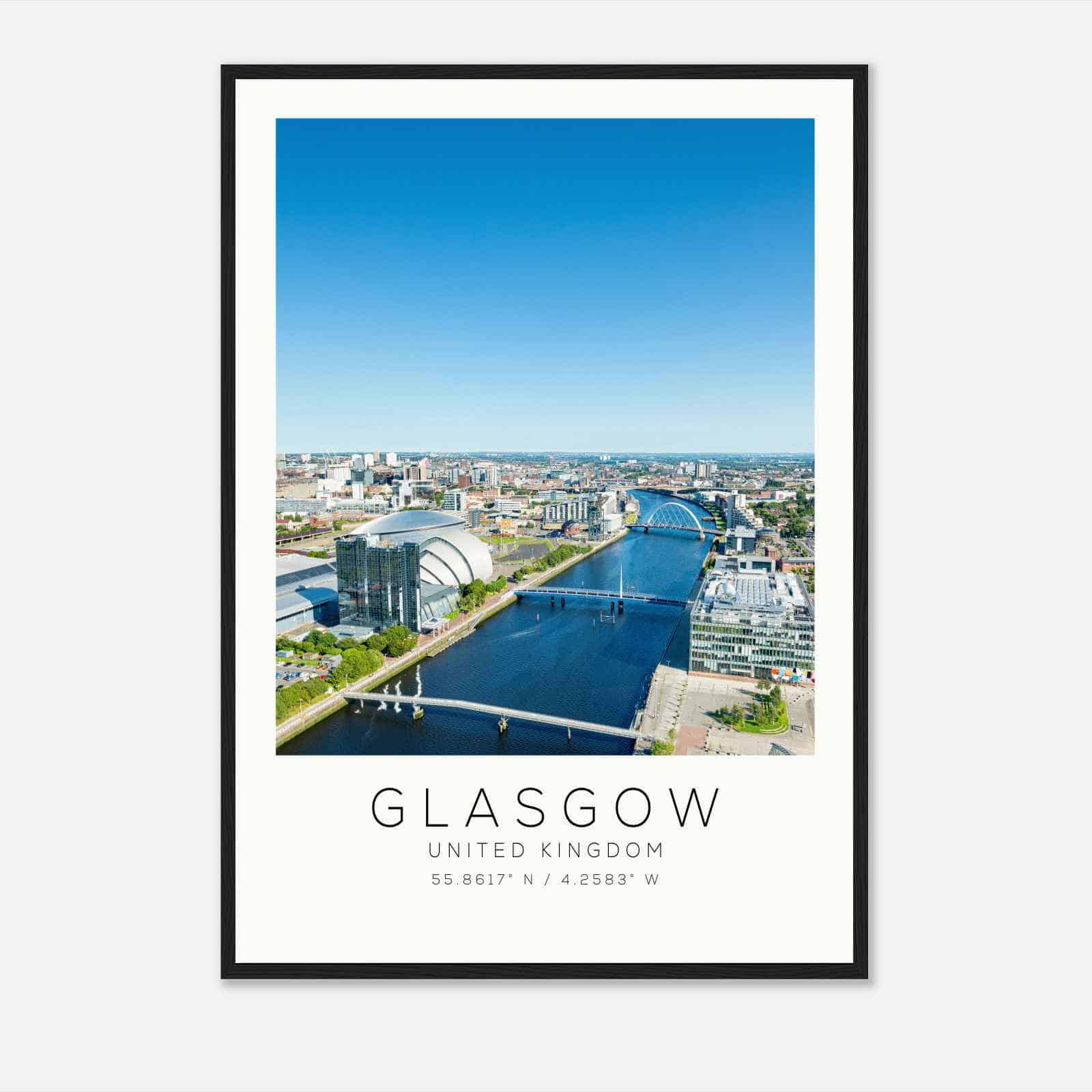 GLASGOW United Kingdom Travel Photo Poster, GLASGOW Travel Print, Minimalist Travel Poster Print