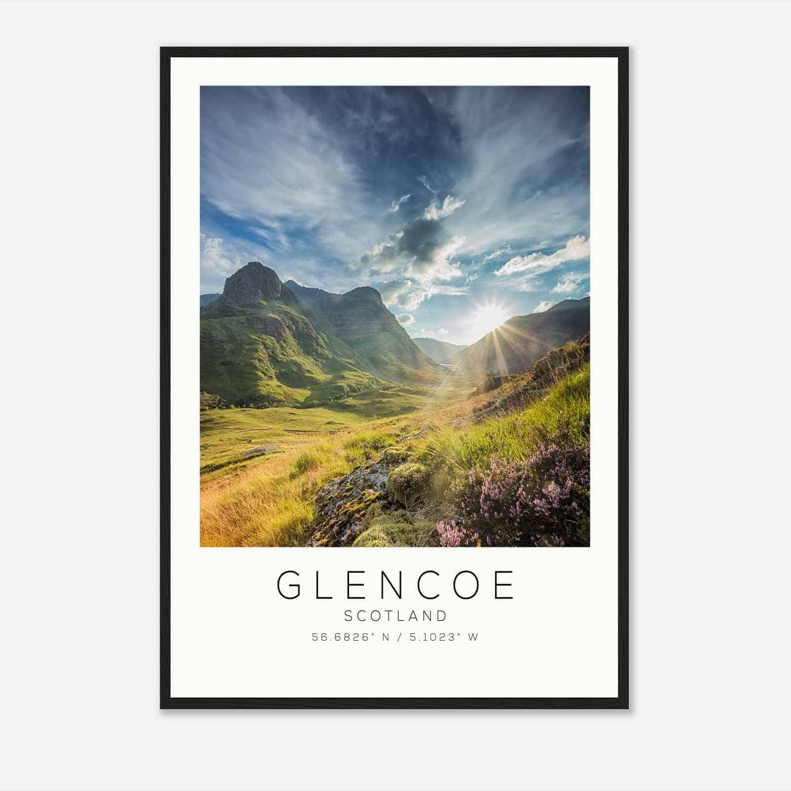 Glencoe Scotland Travel Photo Poster, Glencoe Travel Print, Minimalist Travel Poster Print