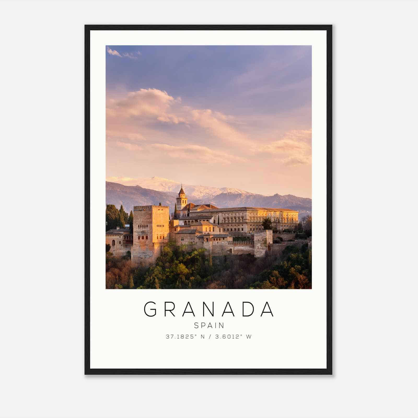 Granada Spain Travel Photo Poster, Granada Travel Print, Minimalist Travel Poster Print