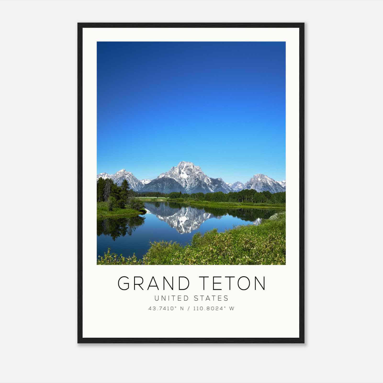 Grand Teton United States Travel Photo Poster, Grand Teton Travel Print, Minimalist Travel Poster Print