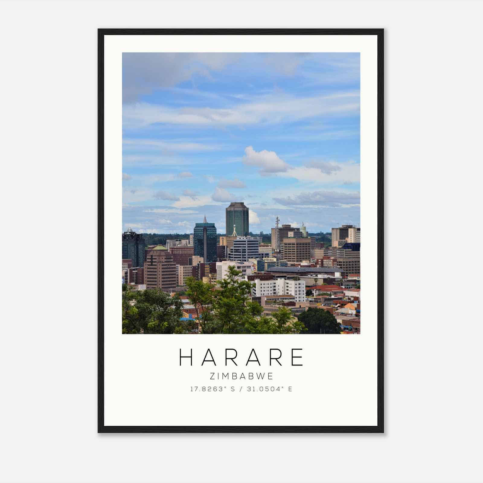 Harare Zimbabwe Travel Photo Poster, Harare Travel Print, Minimalist Travel Poster Print