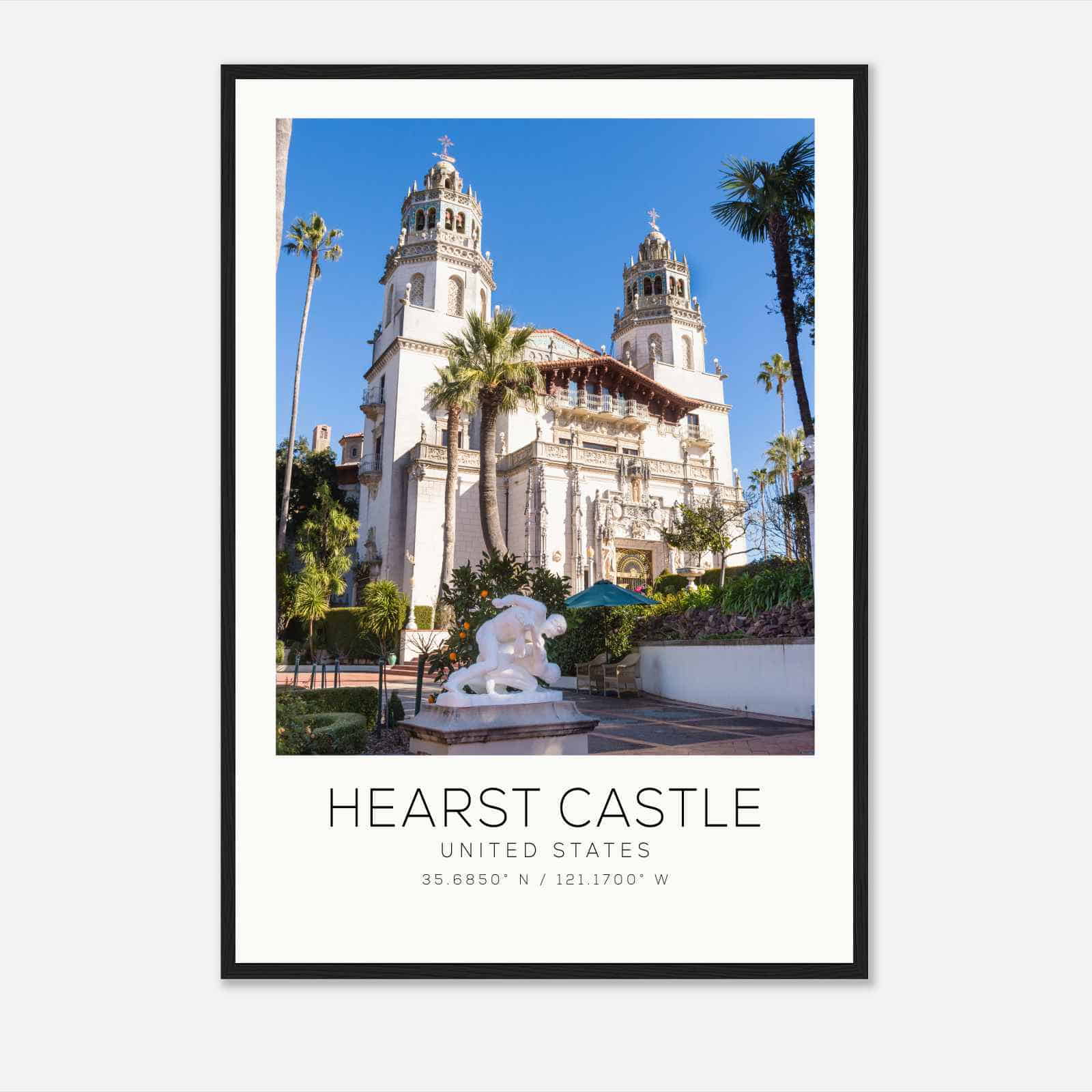 Hearst Castle United States Travel Photo Poster, Hearst Castle Travel Print, Minimalist Travel Poster Print