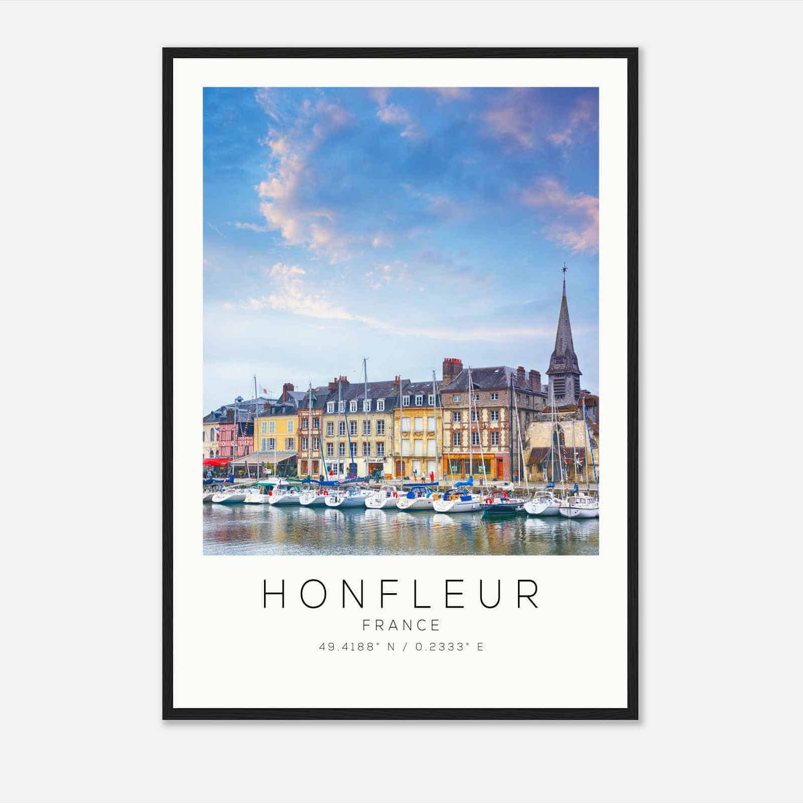 Honfleur France Travel Photo Poster, Honfleur Travel Print, Minimalist Travel Poster Print