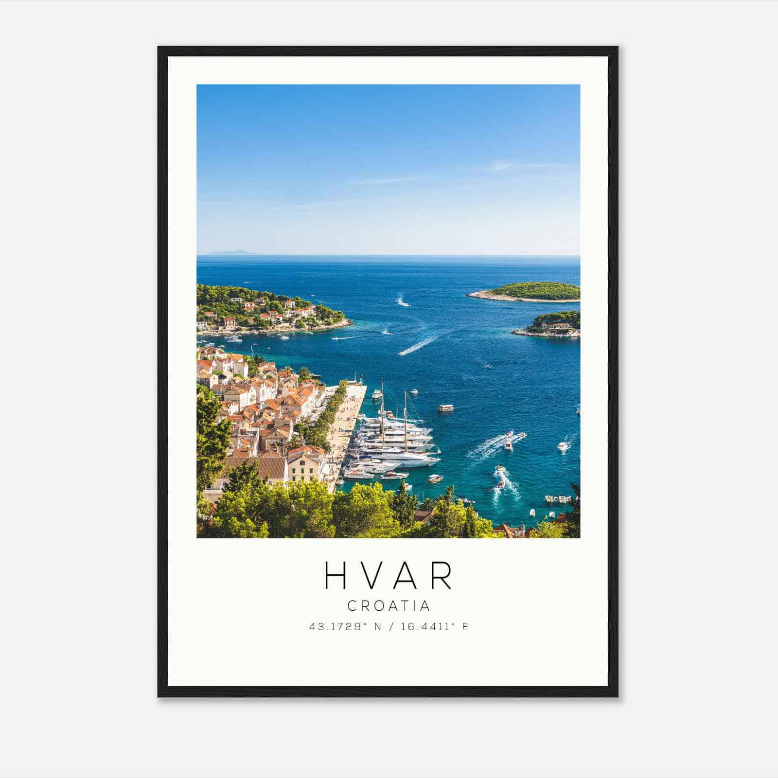 Hvar Croatia Travel Photo Poster, Hvar Travel Print, Minimalist Travel Poster Print DS2