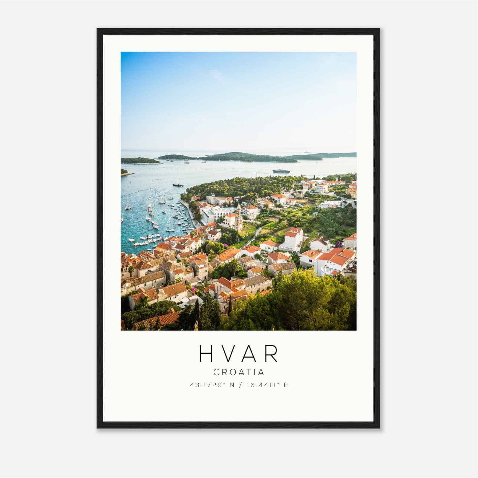 Hvar Croatia Travel Photo Poster, Hvar Travel Print, Minimalist Travel Poster Print