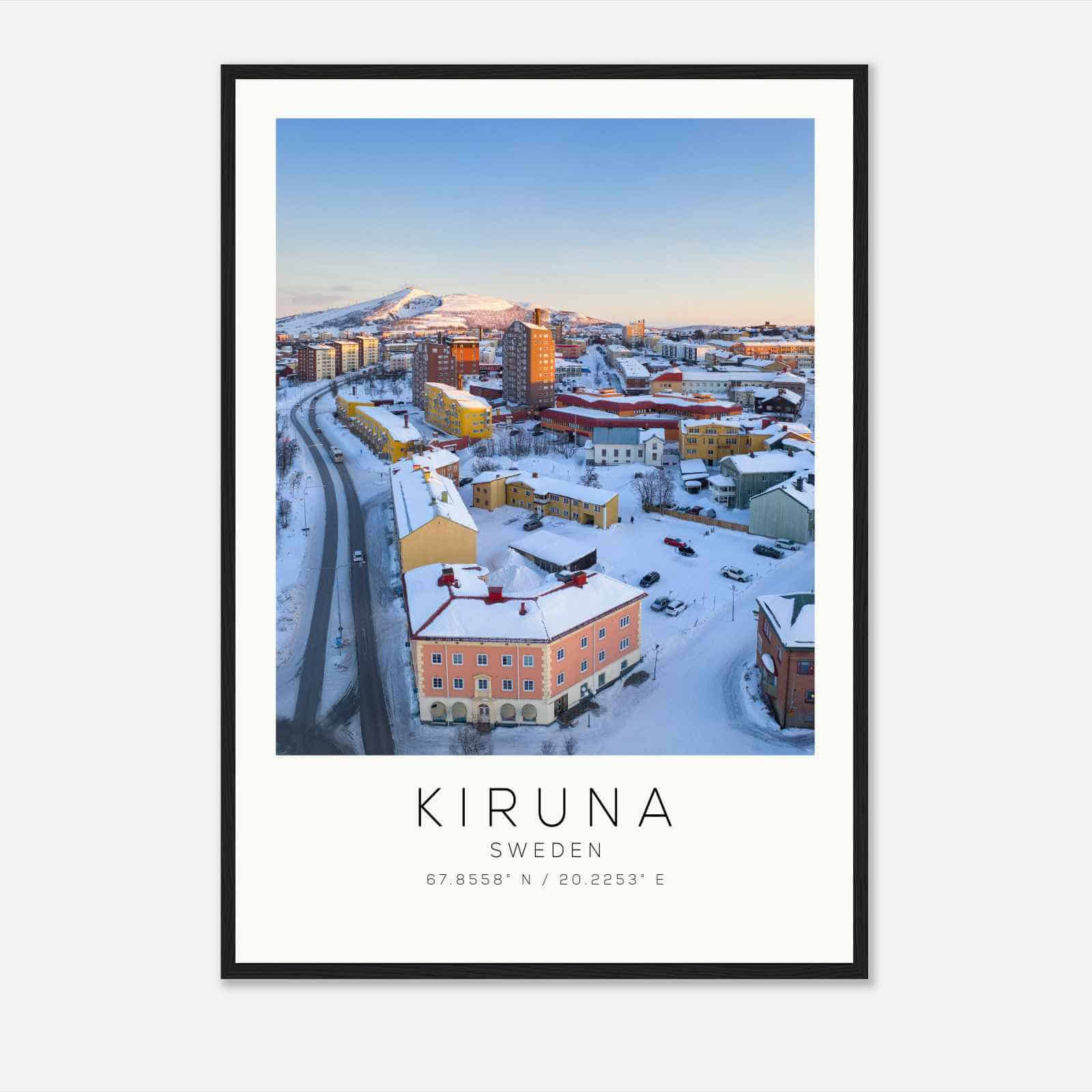 Kiruna Sweden Travel Photo Poster, Kiruna Travel Print, Minimalist Travel Poster Print