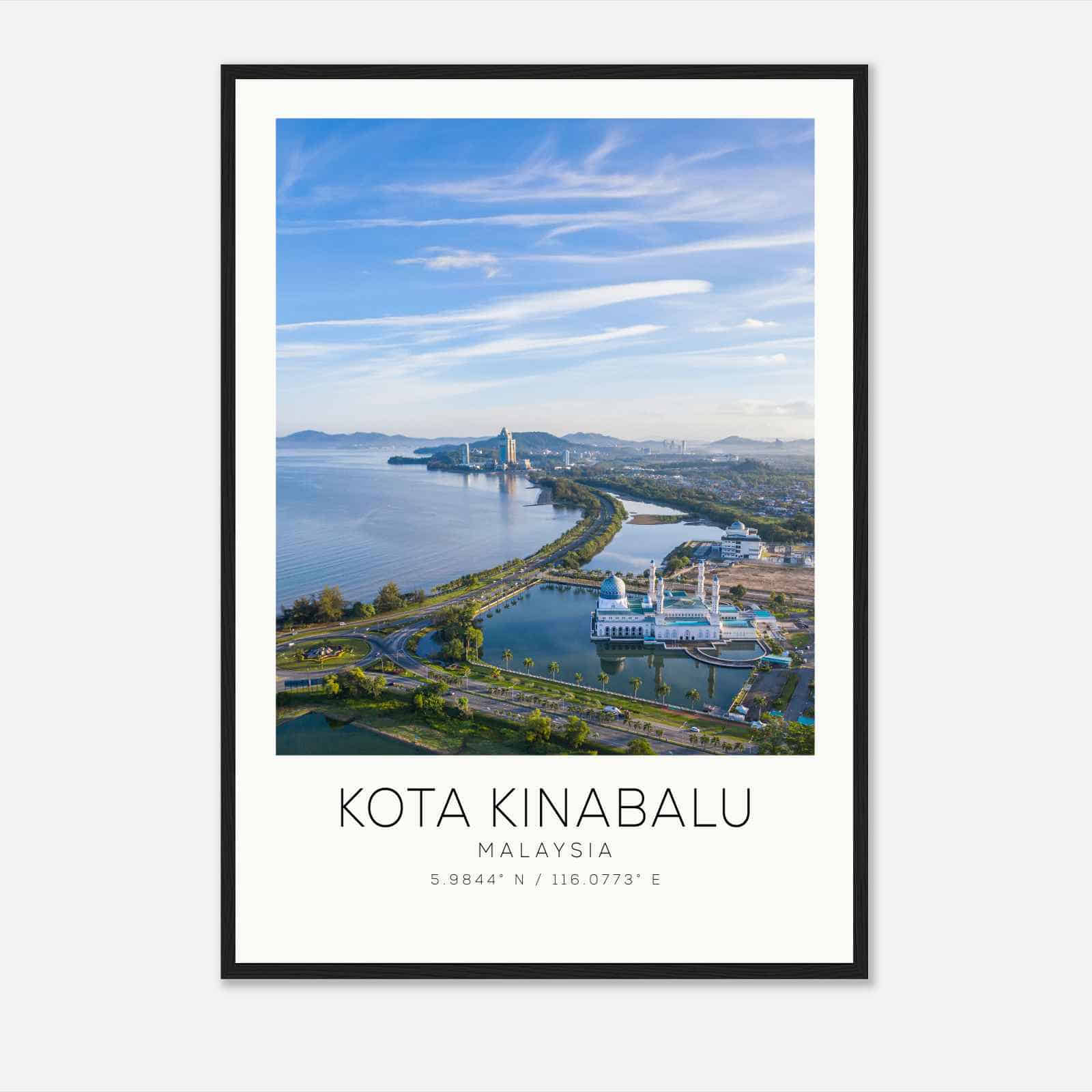 Kota Kinabalu Malaysia Travel Photo Poster, Kota Kinabalu Travel Print, Minimalist Travel Poster Print