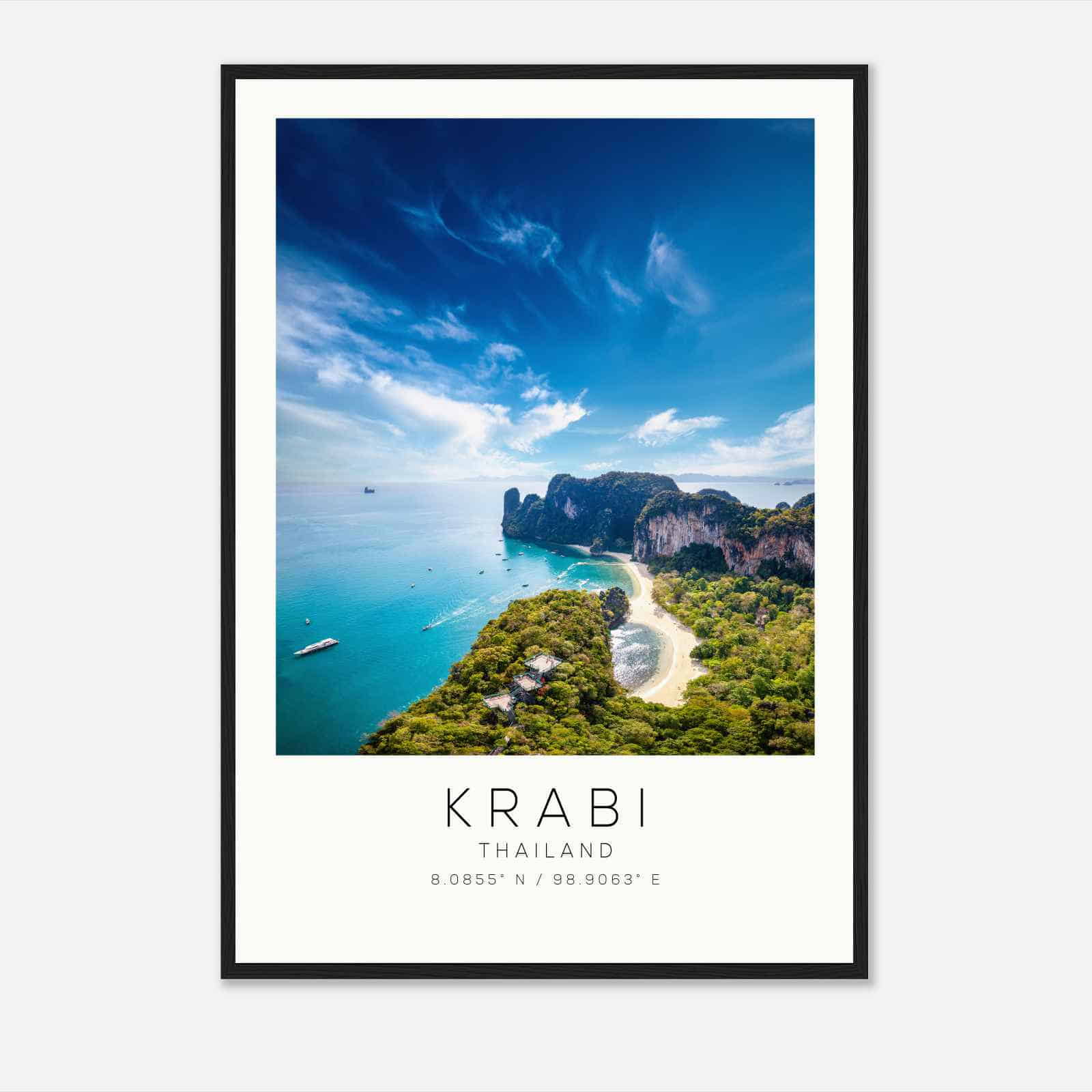 Krabi Thailand Travel Photo Poster, Krabi Travel Print, Minimalist Travel Poster Print