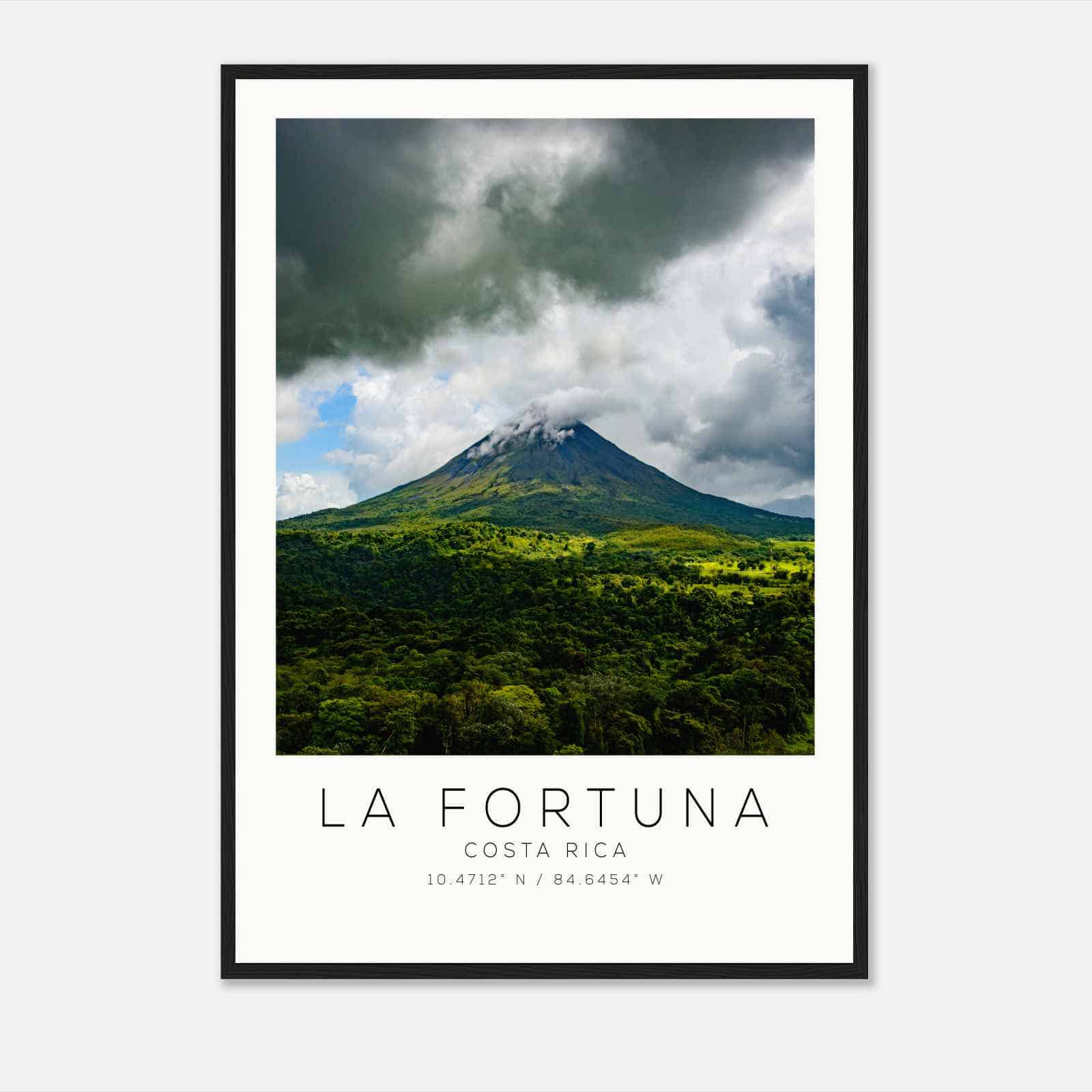 La Fortuna Costa Rica Travel Photo Poster, La Fortuna Travel Print, Minimalist Travel Poster Print