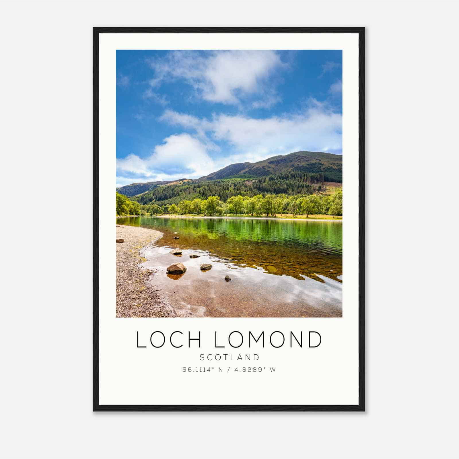 Loch Lomond Scotland Travel Photo Poster, Loch Lomond Travel Print, Minimalist Travel Poster Print