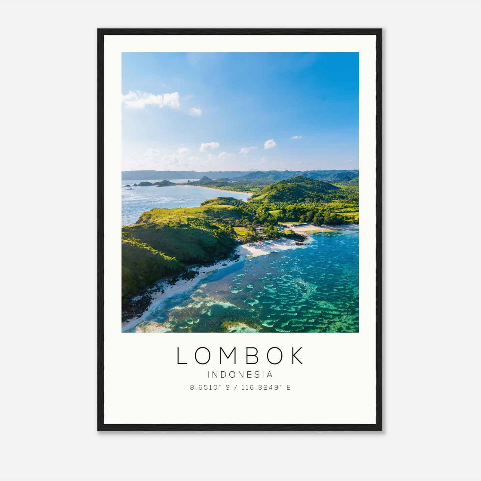 Lombok Indonesia Travel Photo Poster, Lombok Travel Print, Minimalist Travel Poster Print