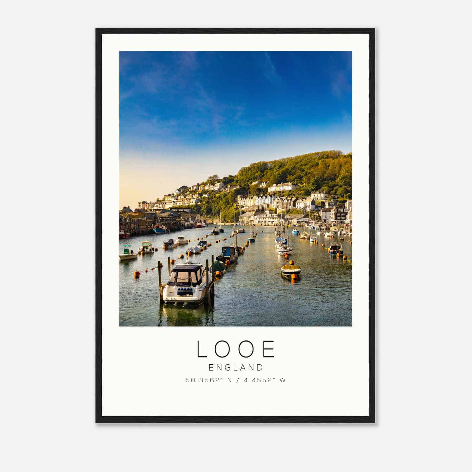 Looe England Travel Photo Poster, Looe Travel Print, Minimalist Travel Poster Print