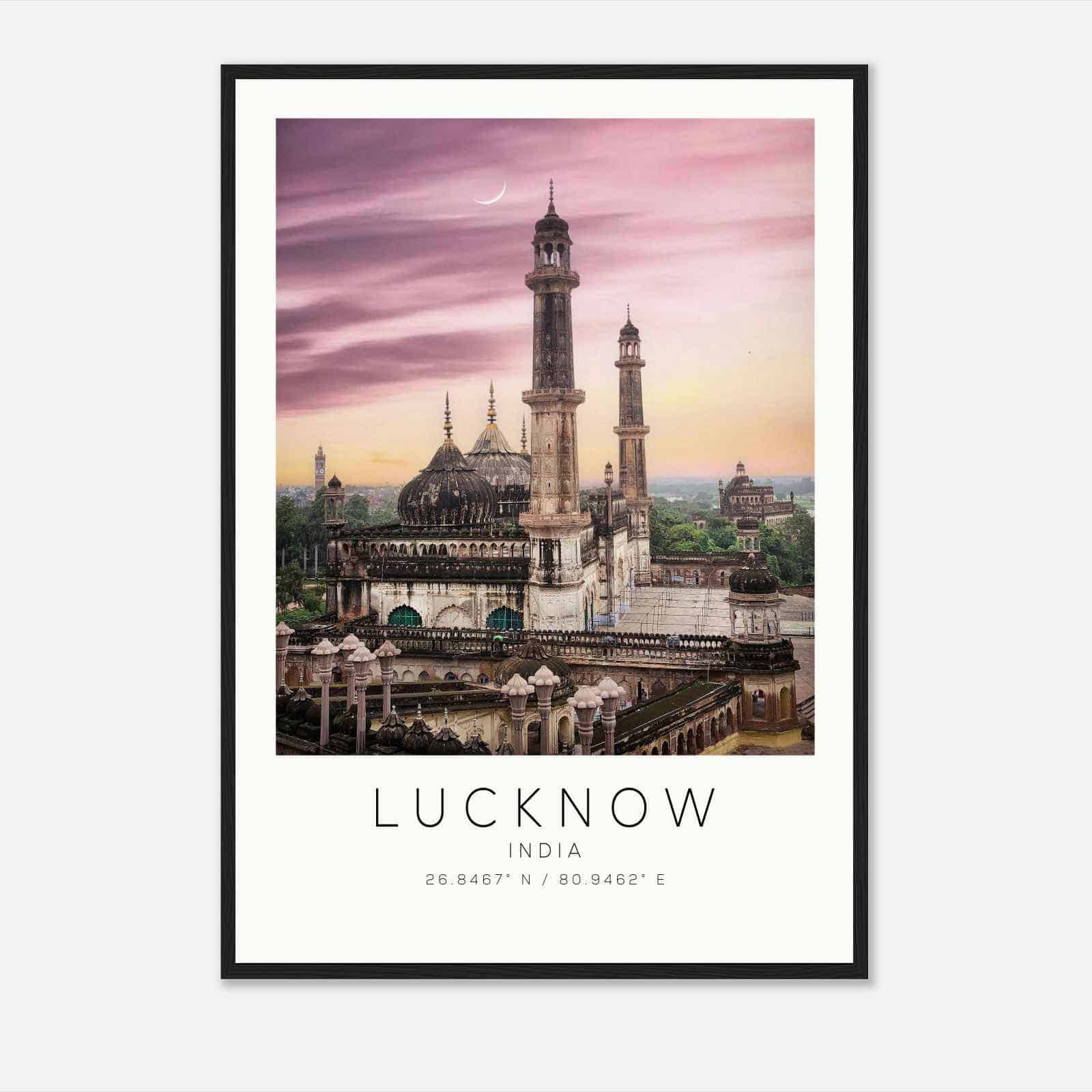 Lucknow India Travel Photo Poster, Lucknow Travel Print, Minimalist Travel Poster Print