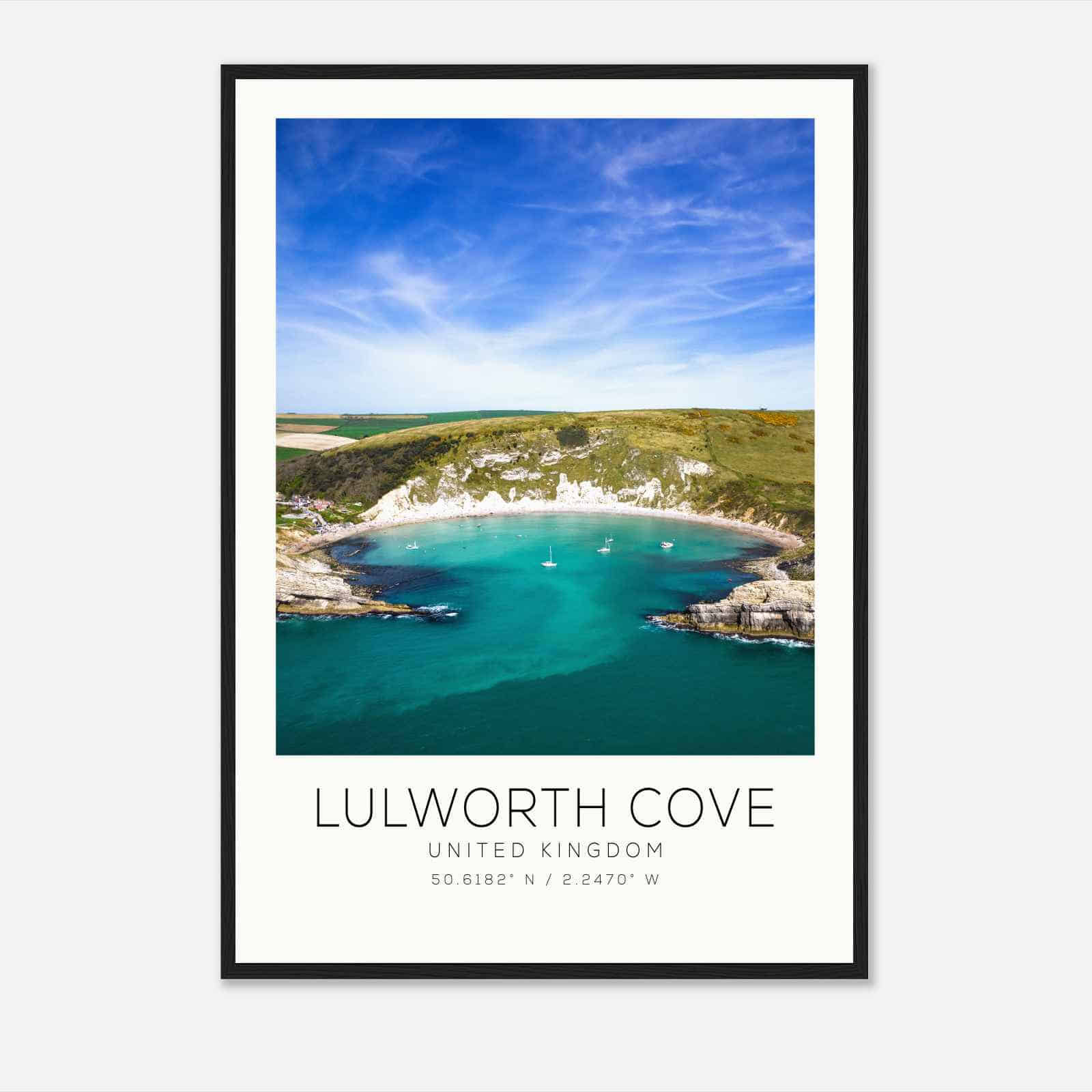 Lulworth Cove United Kingdom Travel Photo Poster, Lulworth Cove Travel Print, Minimalist Travel Poster Print