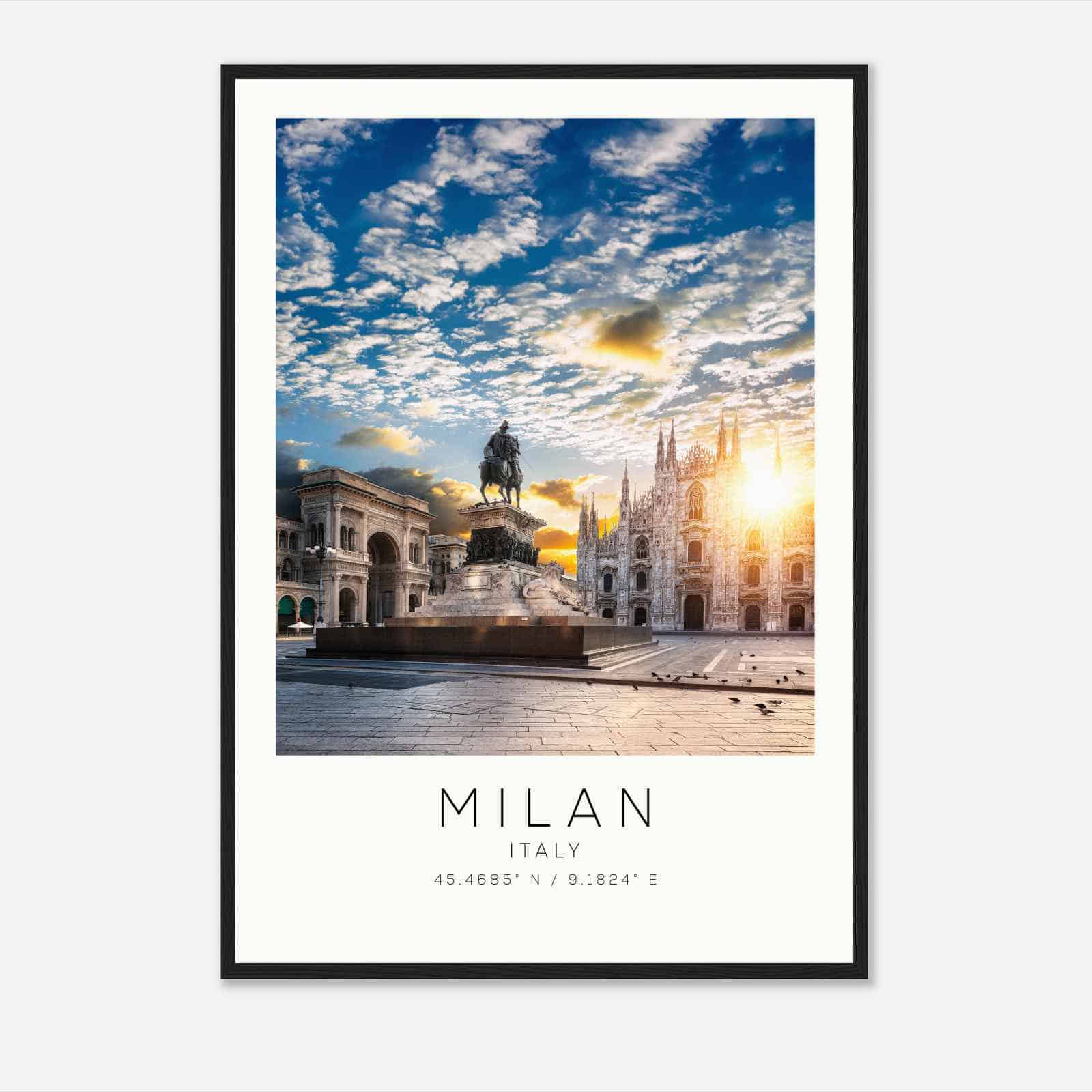 Milan Italy Travel Photo Poster, Milan Travel Print, Minimalist Travel Poster Print DS2