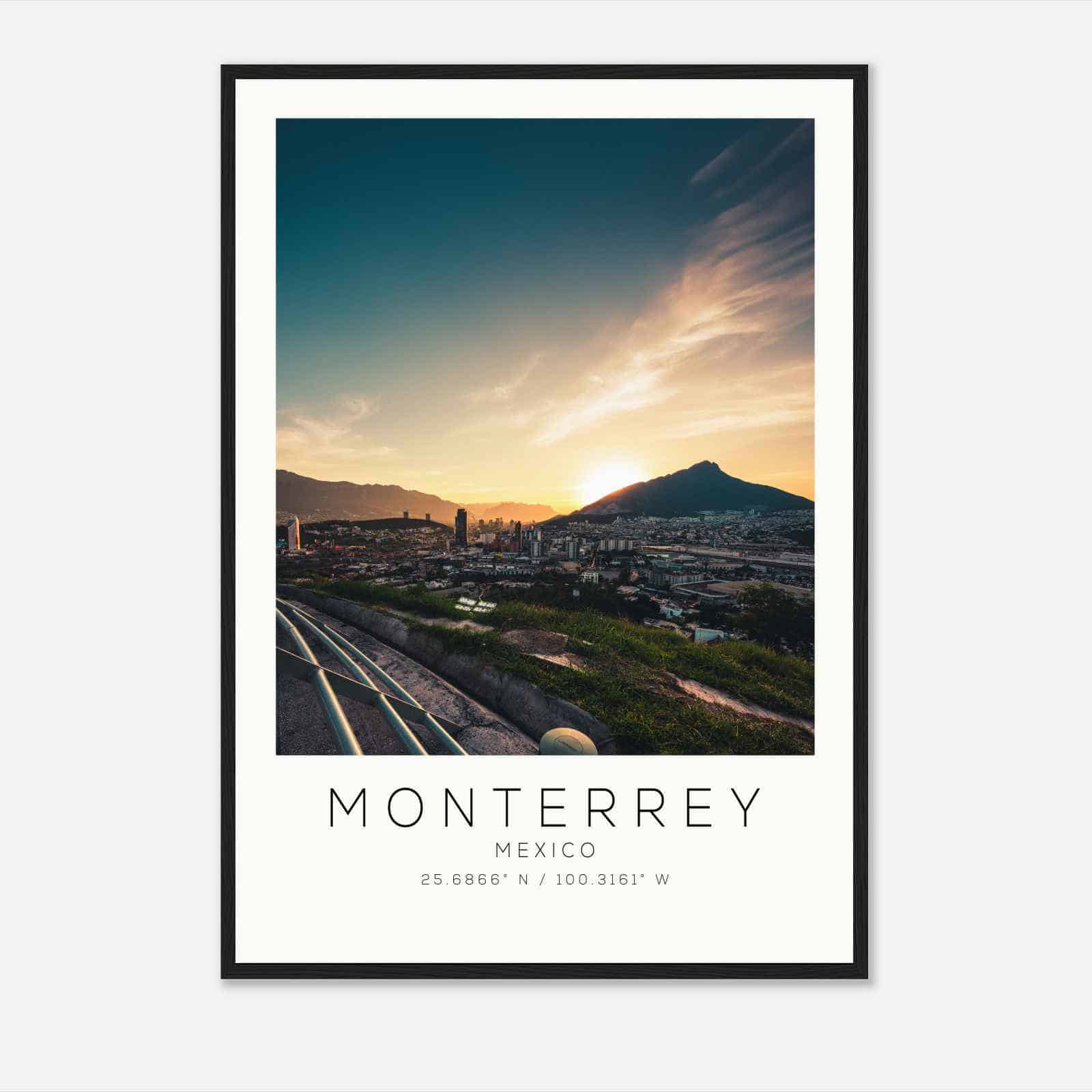 Monterrey Mexico Travel Photo Poster, Monterrey Travel Print, Minimalist Travel Poster Print