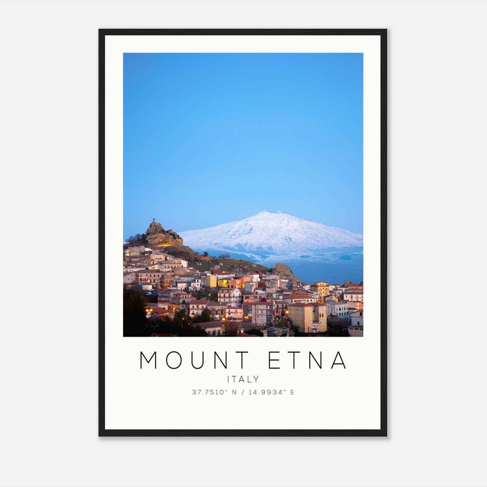 Mount Etna Italy Travel Photo Poster, Mount Etna Travel Print, Minimalist Travel Poster Print