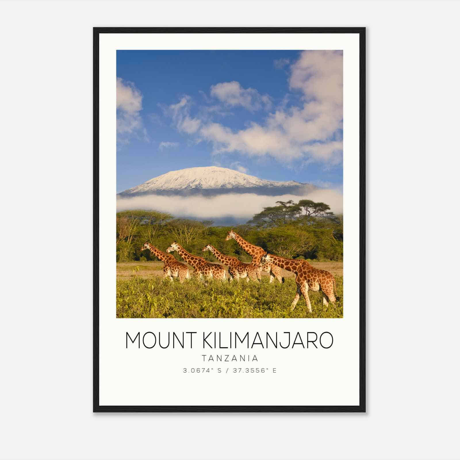 Mount Kilimanjaro Tanzania Travel Photo Poster, Mount Kilimanjaro Travel Print, Minimalist Travel Poster Print