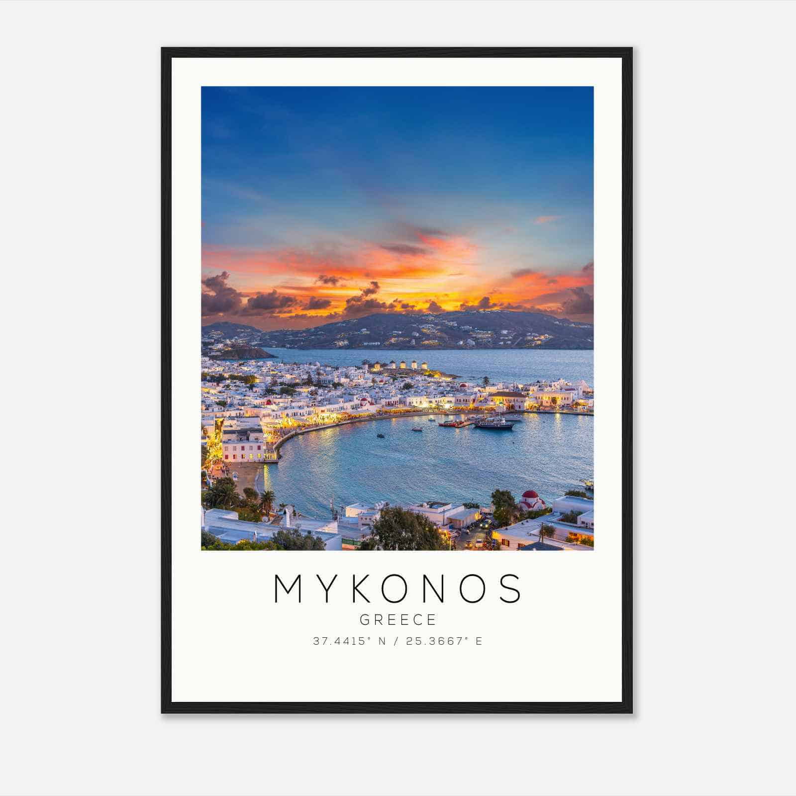 Mykonos Greece Travel Photo Poster, Mykonos Travel Print, Minimalist Travel Poster Print