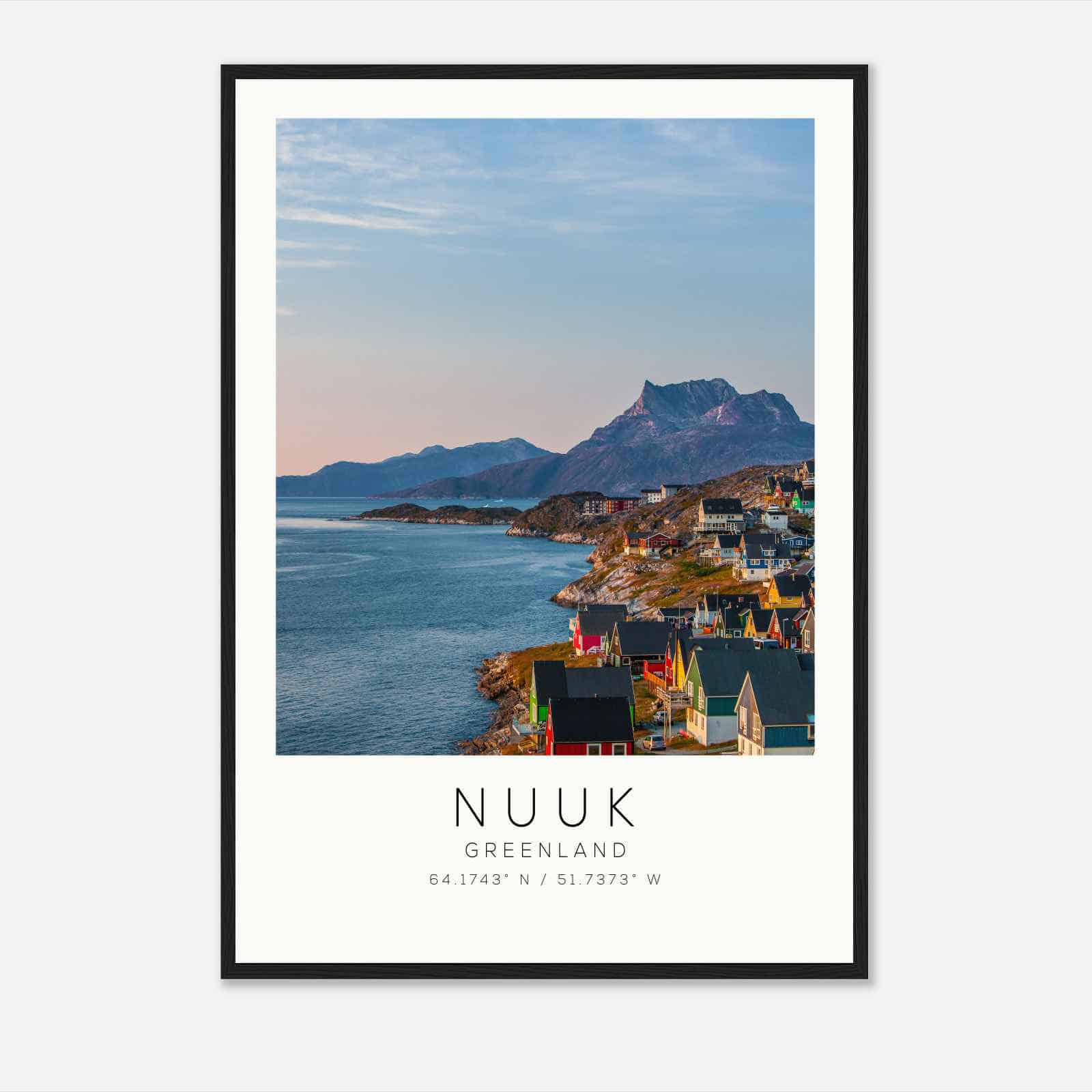 Nuuk Greenland Travel Photo Poster, Nuuk Travel Print, Minimalist Travel Poster Print