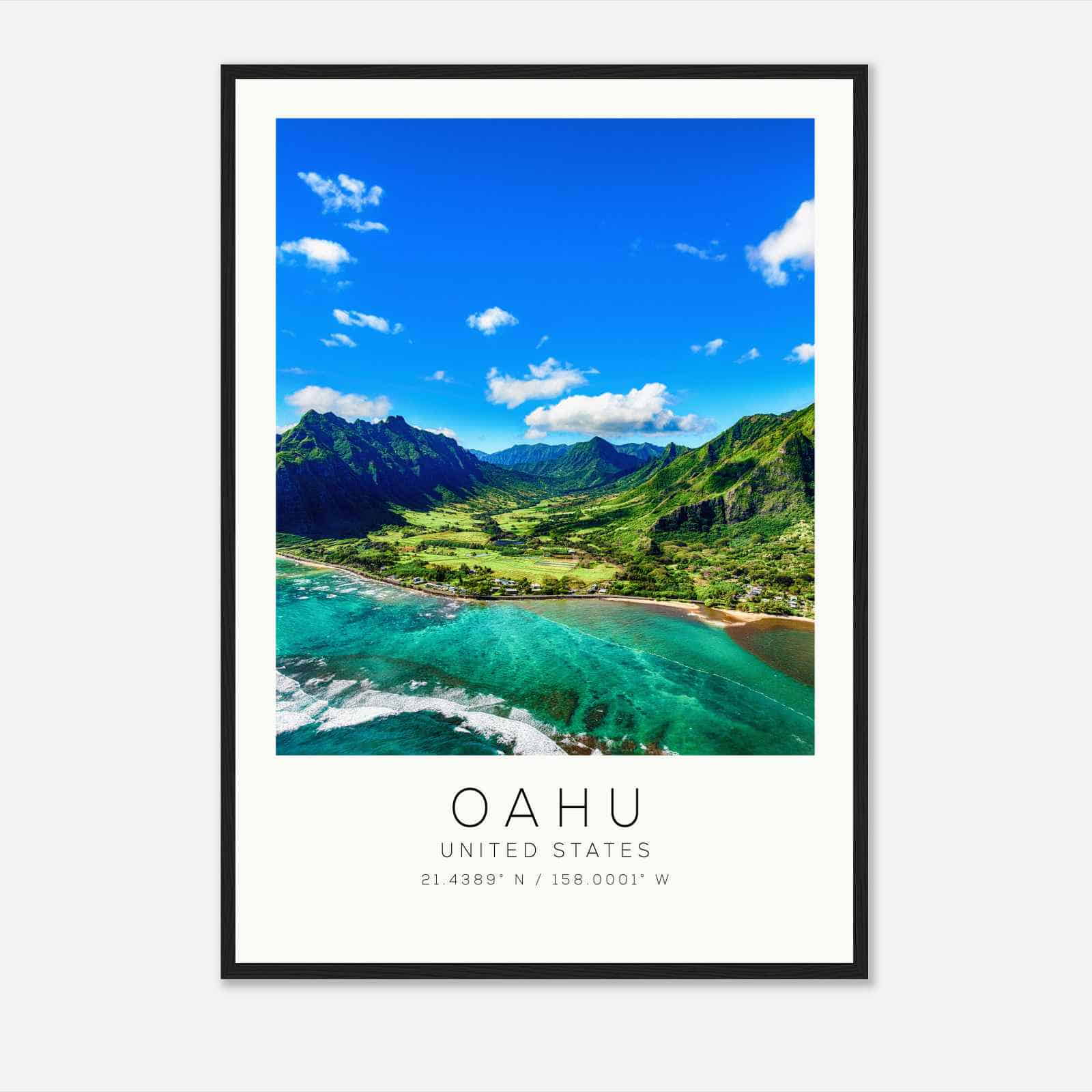 Oahu United States Travel Photo Poster, Oahu Travel Print, Minimalist Travel Poster Print