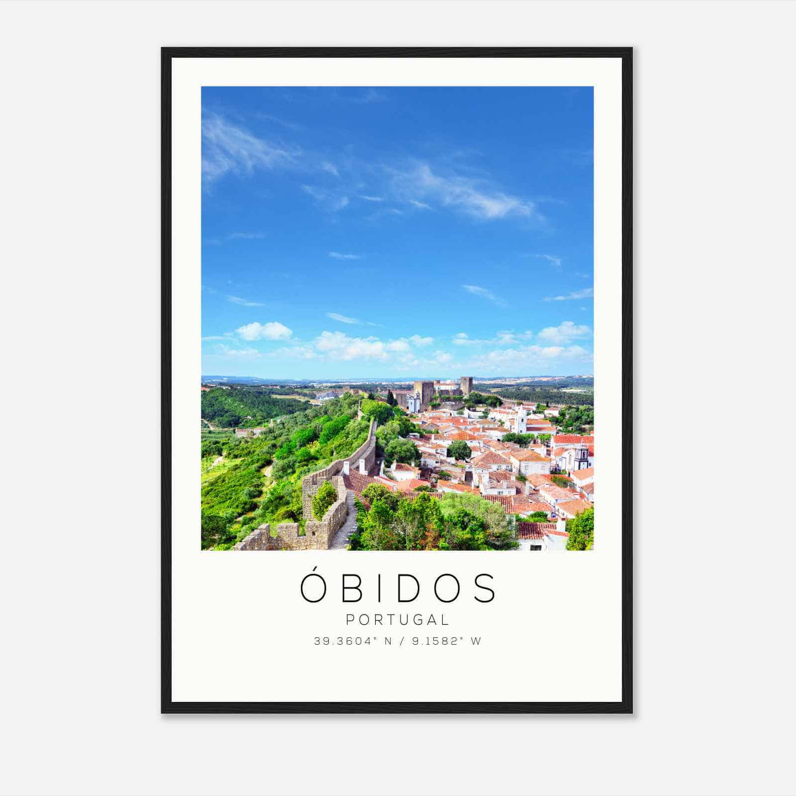 Obidos Portugal Travel Photo Poster, Obidos Travel Print, Minimalist Travel Poster Print